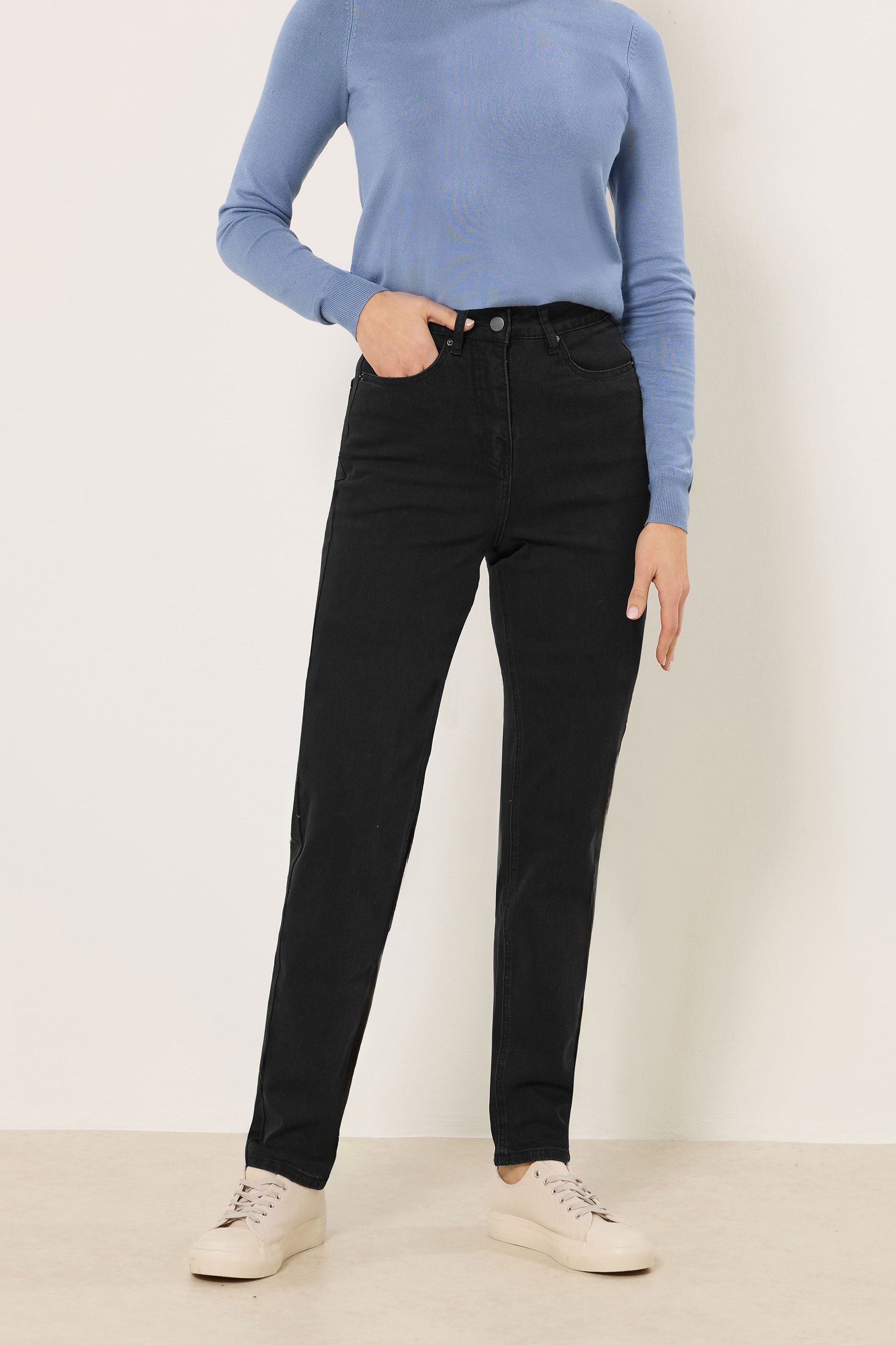 LTS Tall Women's Black Washed UNA Mom Jeans | Long Tall Sally 2