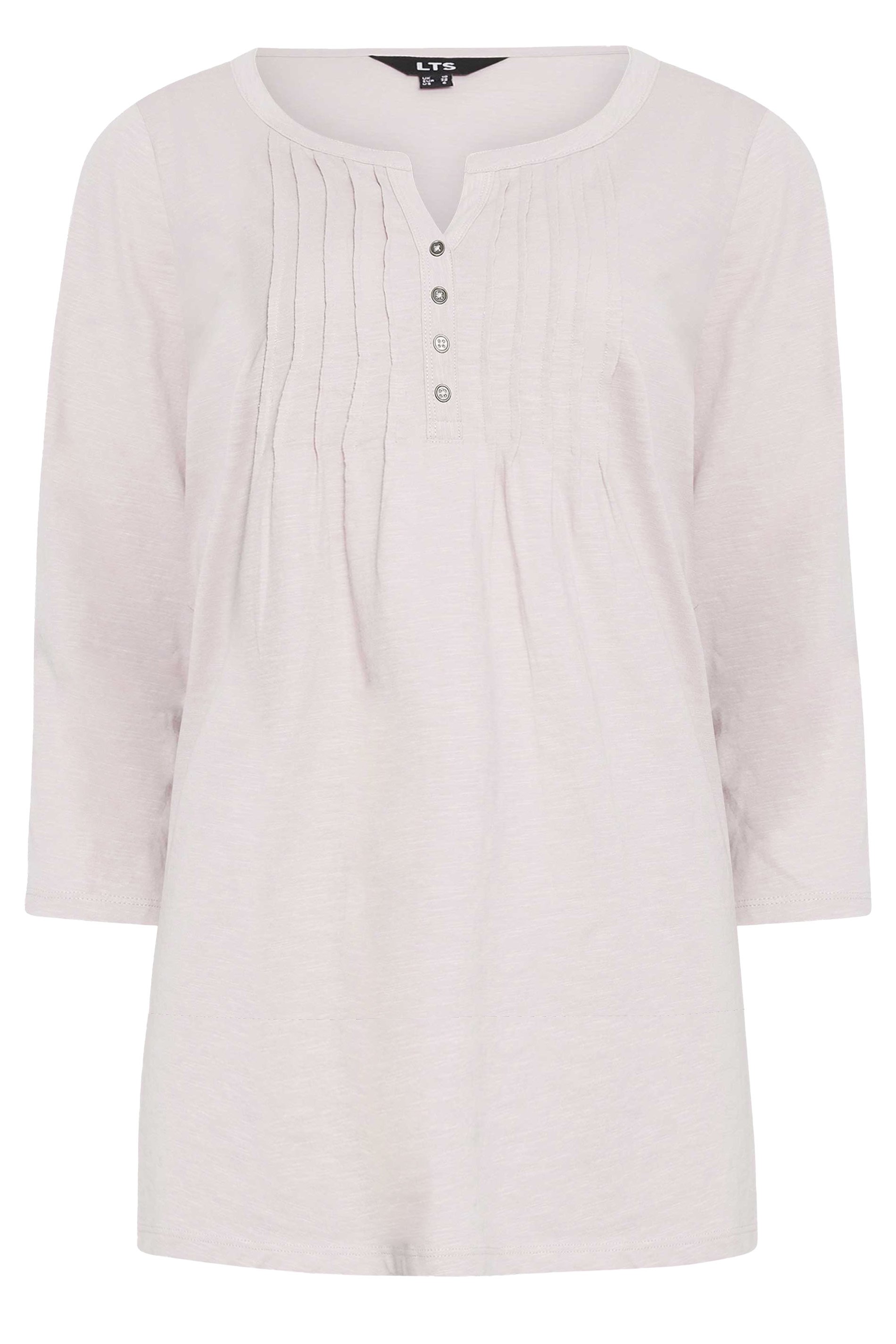 LTS Tall Womens Light Purple Henley Top | Long Tall Sally  5
