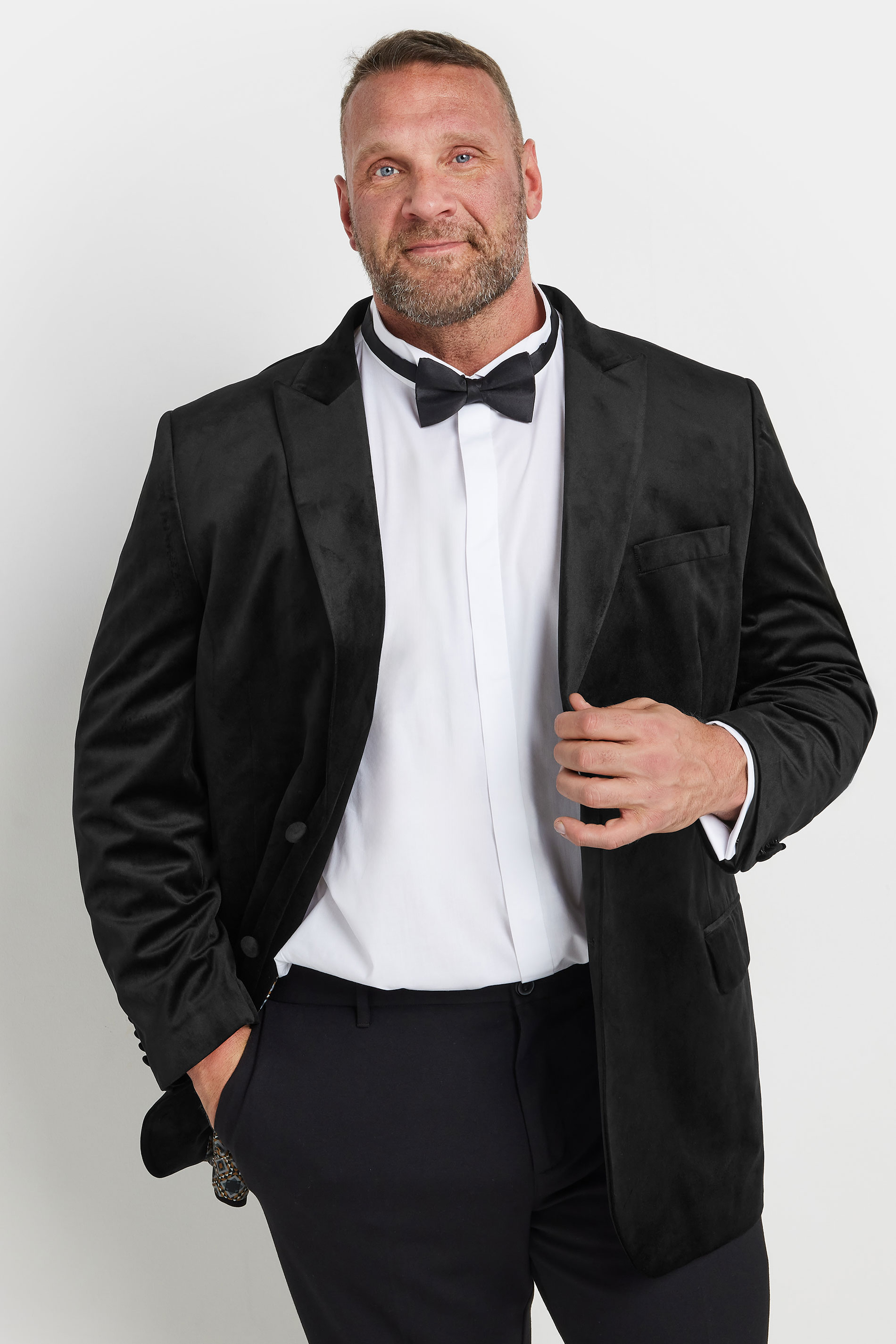 BadRhino Big & Tall Black Tailored Velvet Blazer | BadRhino 3