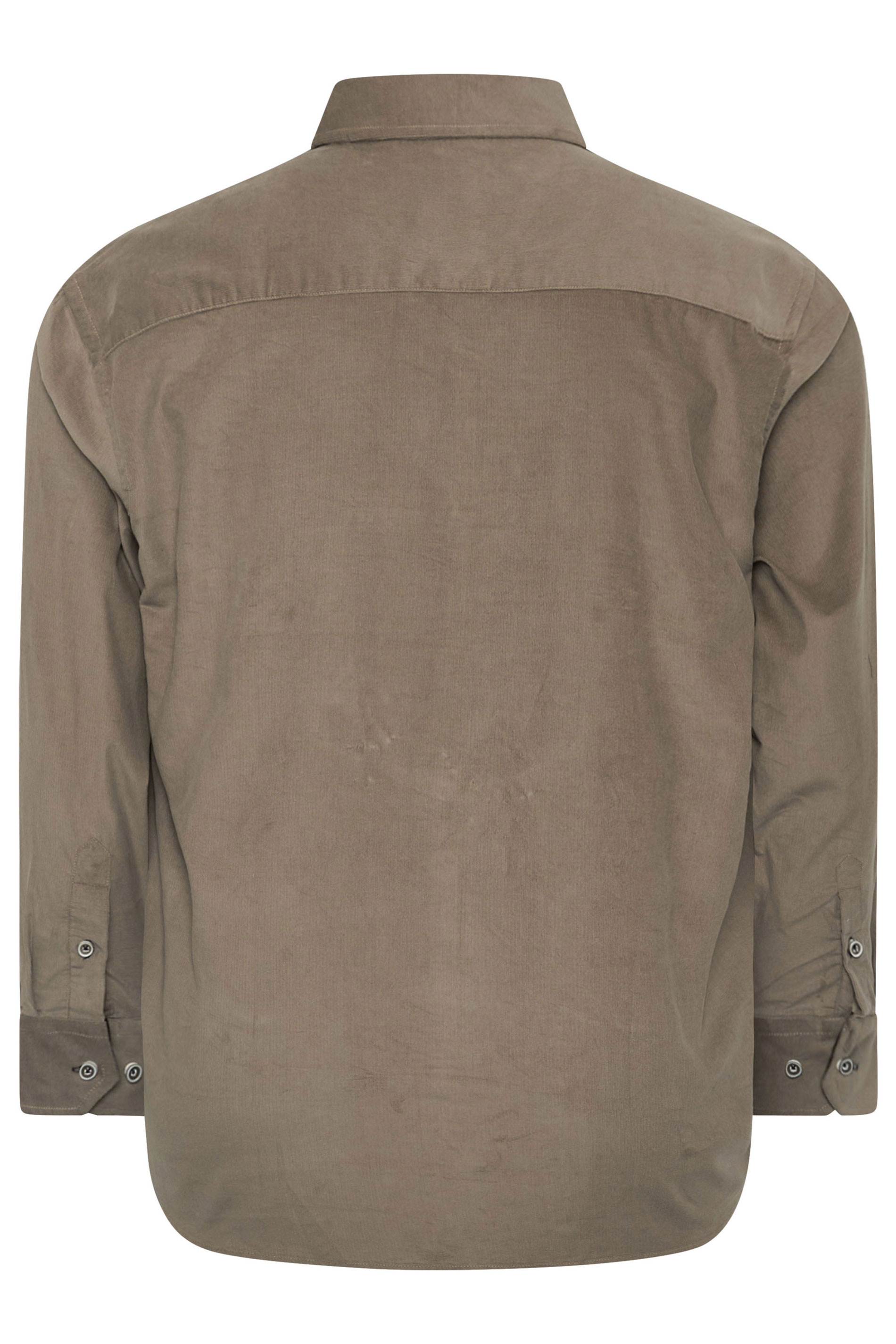 KAM Big & Tall Stone Brown Corduroy Shirt | BadRhino 4