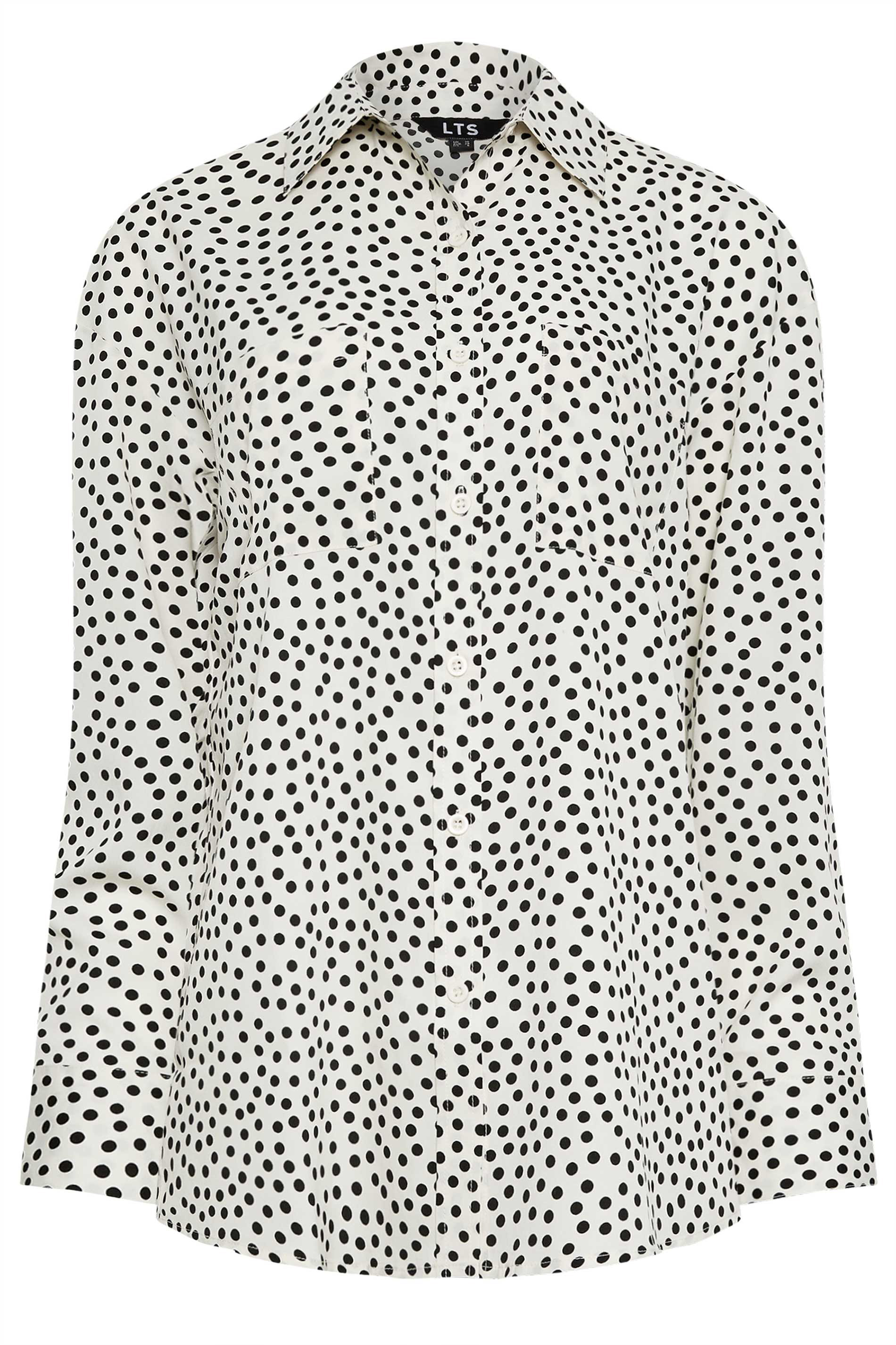 LTS Tall White Spot Print Longline Shirt | Long Tall Sally  5