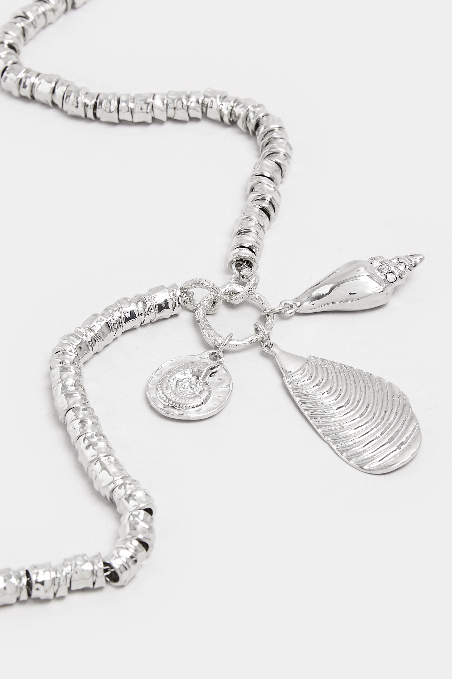 Silver Tone Shell Pendant Necklace | Yours Clothing 3