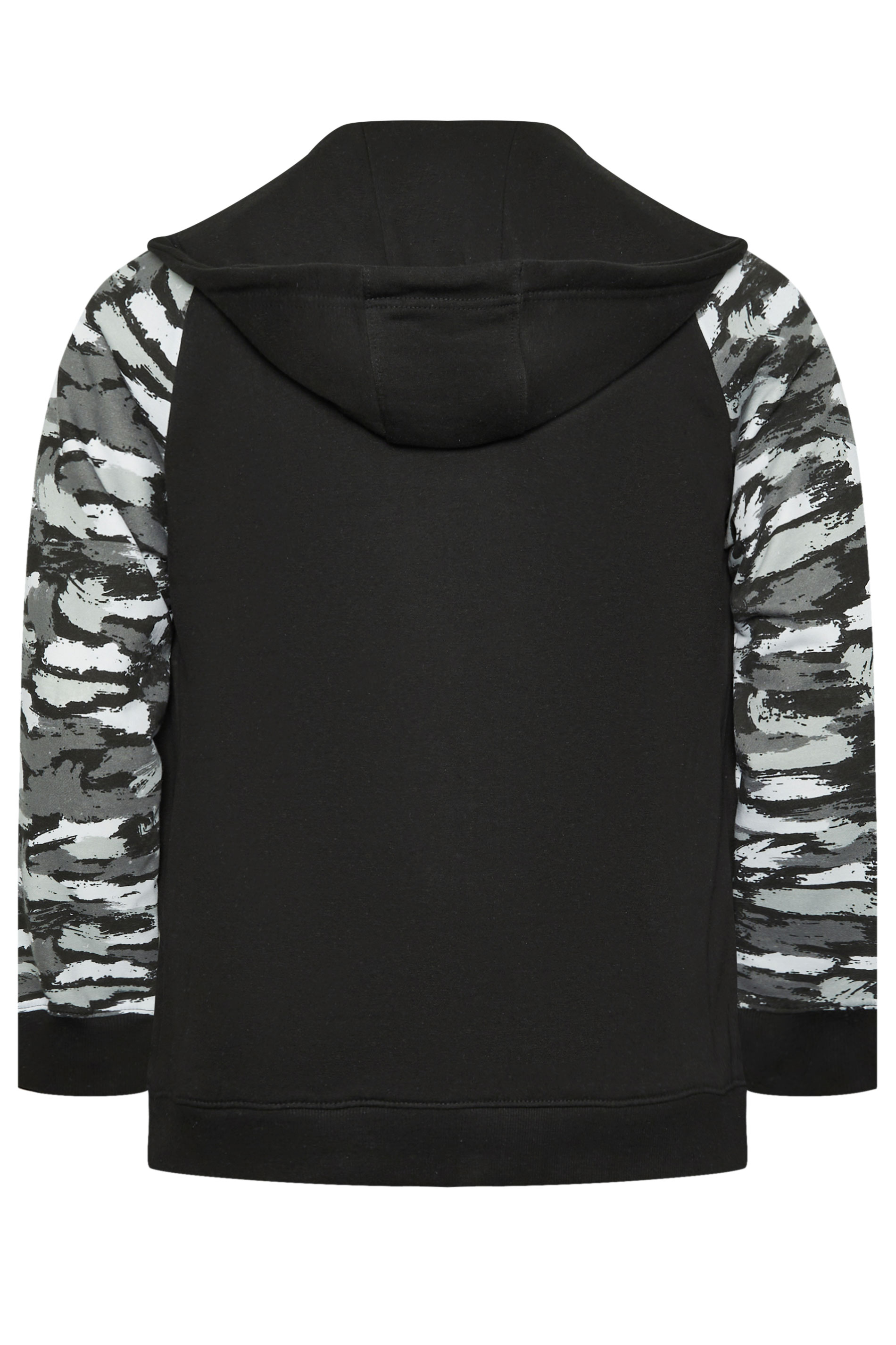 BadRhino Big & Tall Black Camo Print Zip Through Hoodie | BadRhino 7
