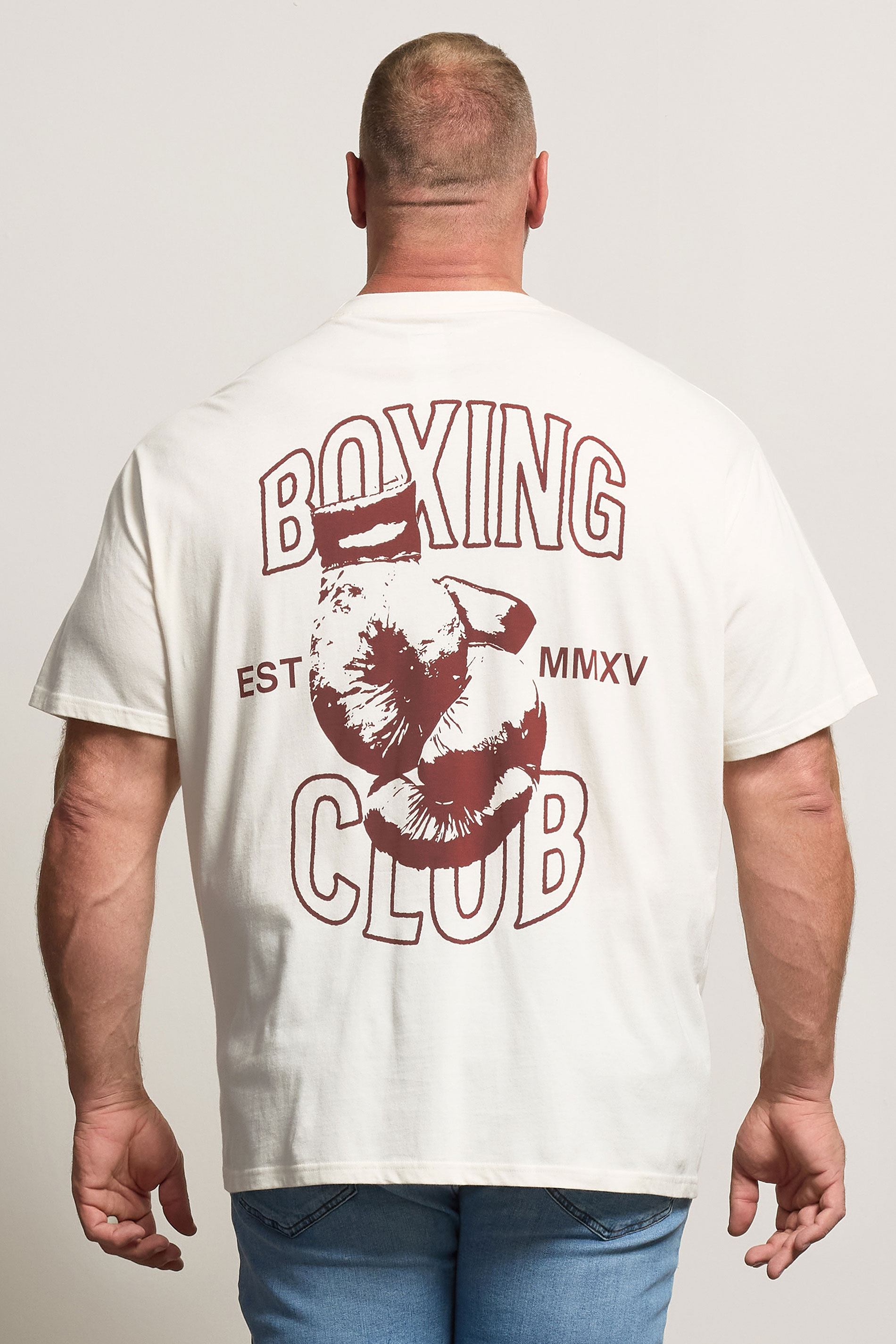 BadRhino Big & Tall Off White 'Boxing Club' Graphic T-Shirt | BadRhino 4