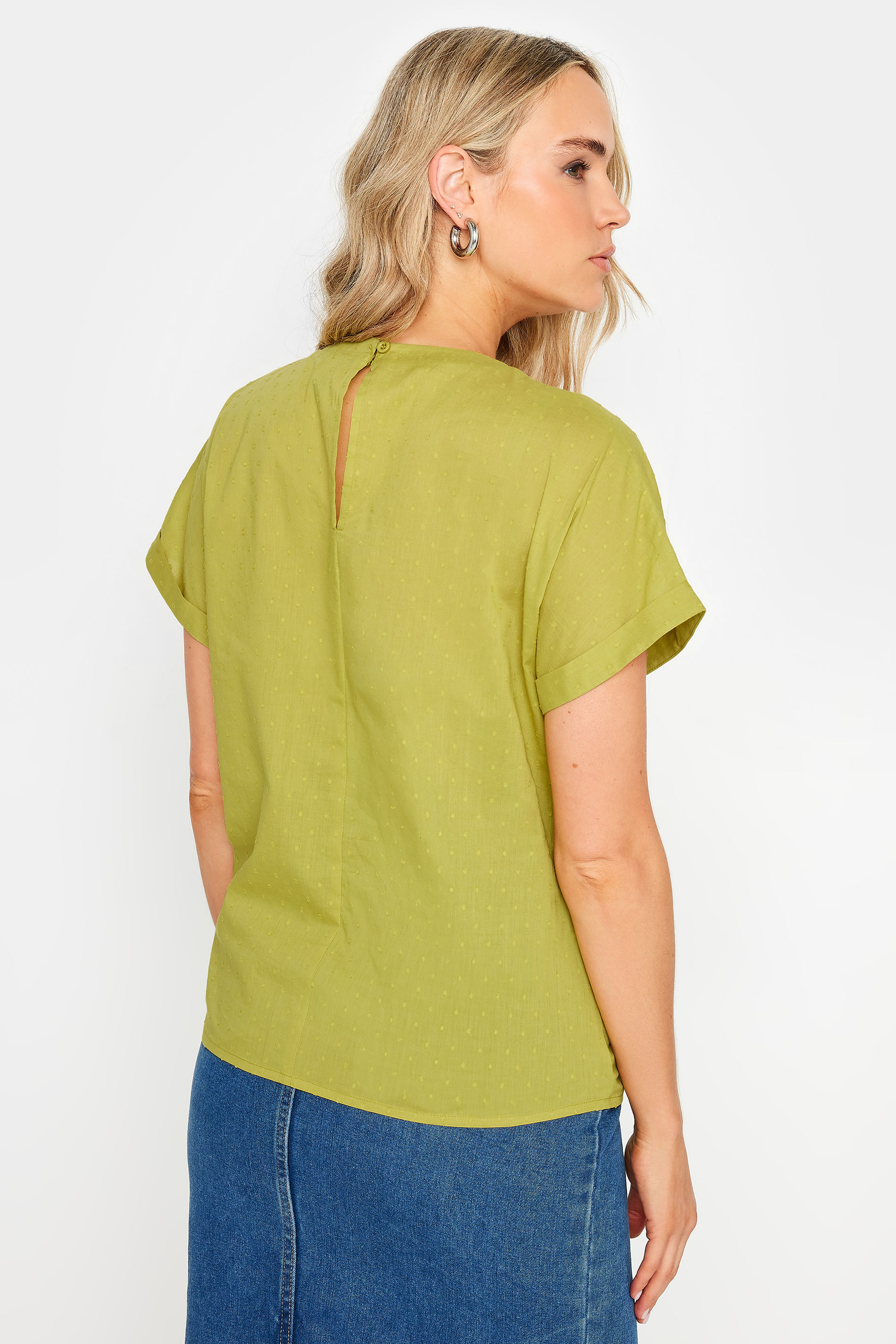 LTS Tall Green Short Sleeve Dobby Top | Long Tall Sally 3