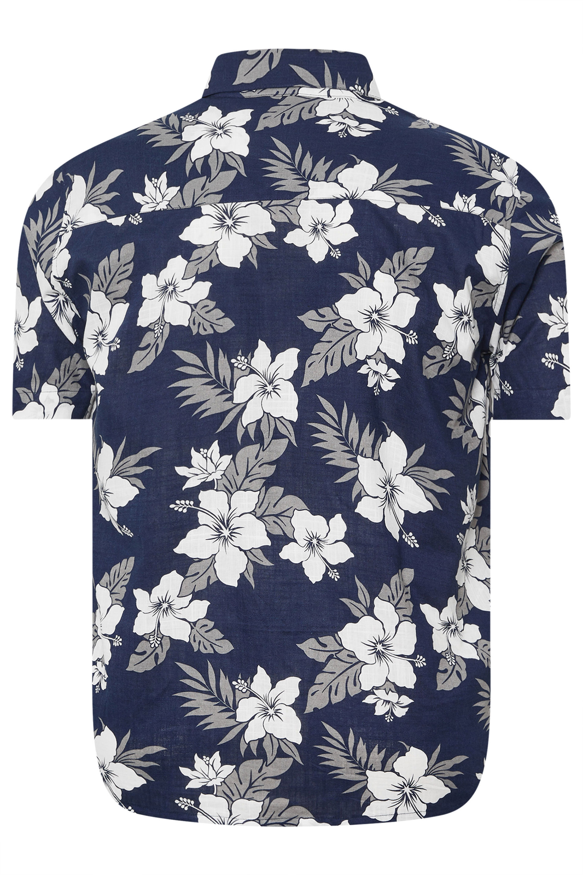 BadRhino Big & Tall Rust Orange & Navy Blue Leaf Print Shirt | BadRhino 7