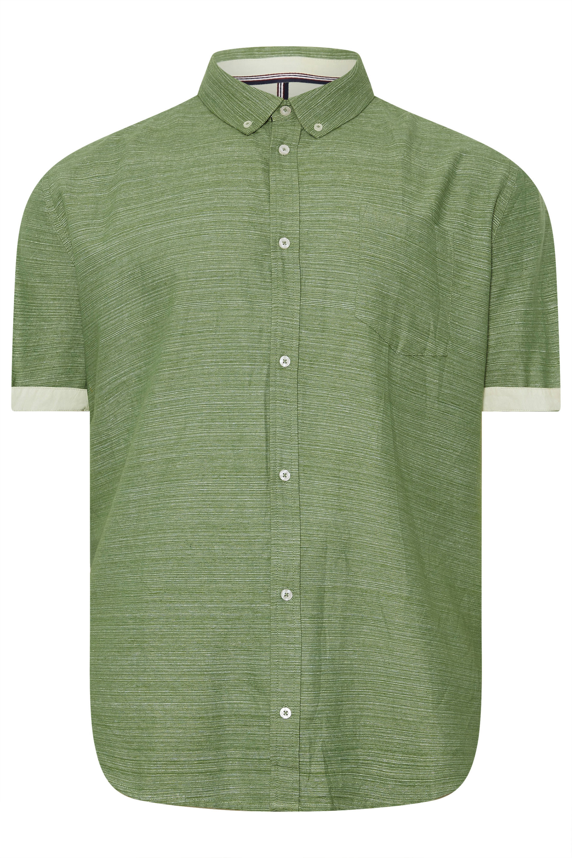 BadRhino Big & Tall Khaki Green Slub Shirt | BadRhino 6