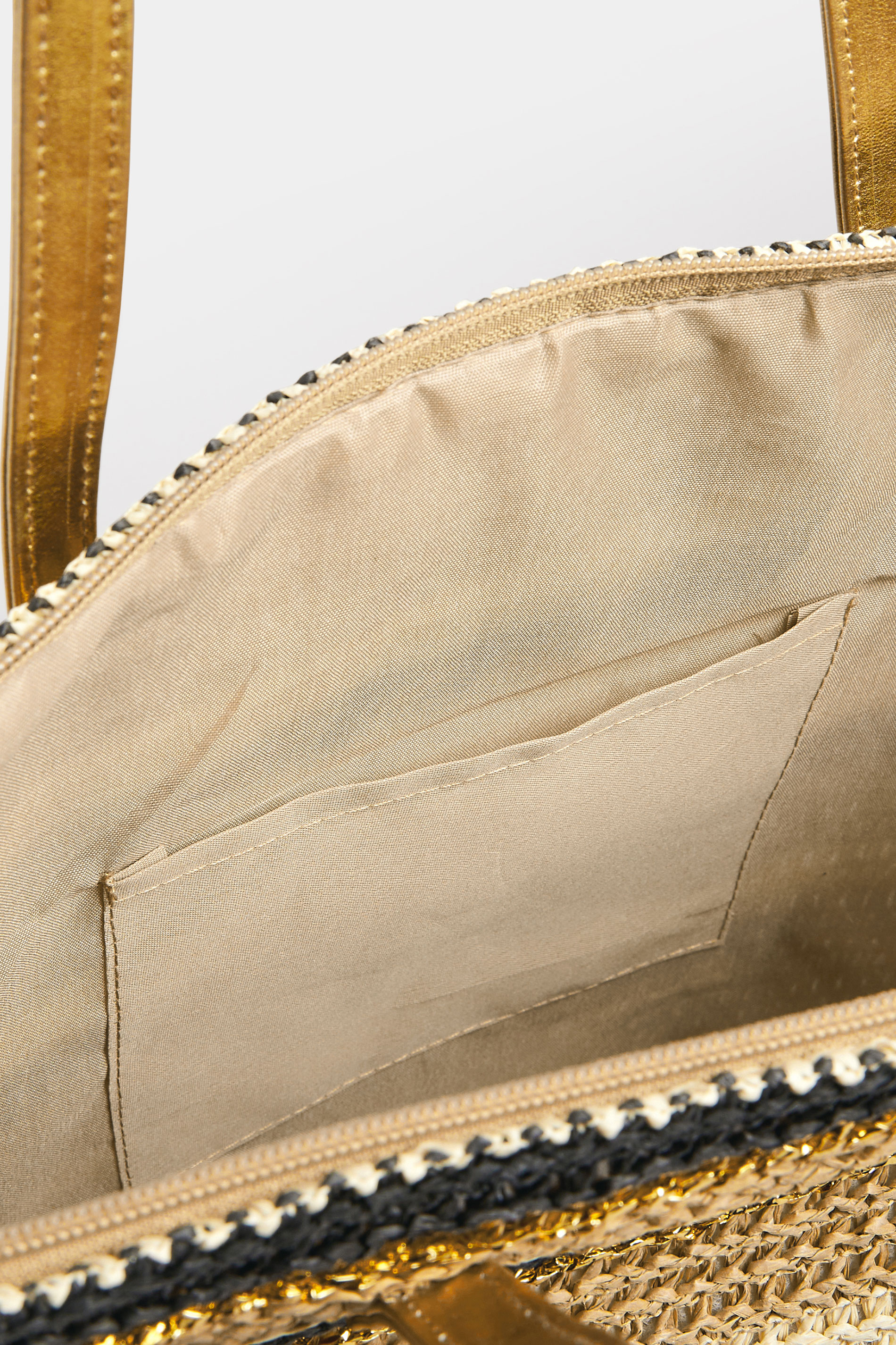 Natural Brown Straw Stripe Tote Bag | Yours Clothing 5