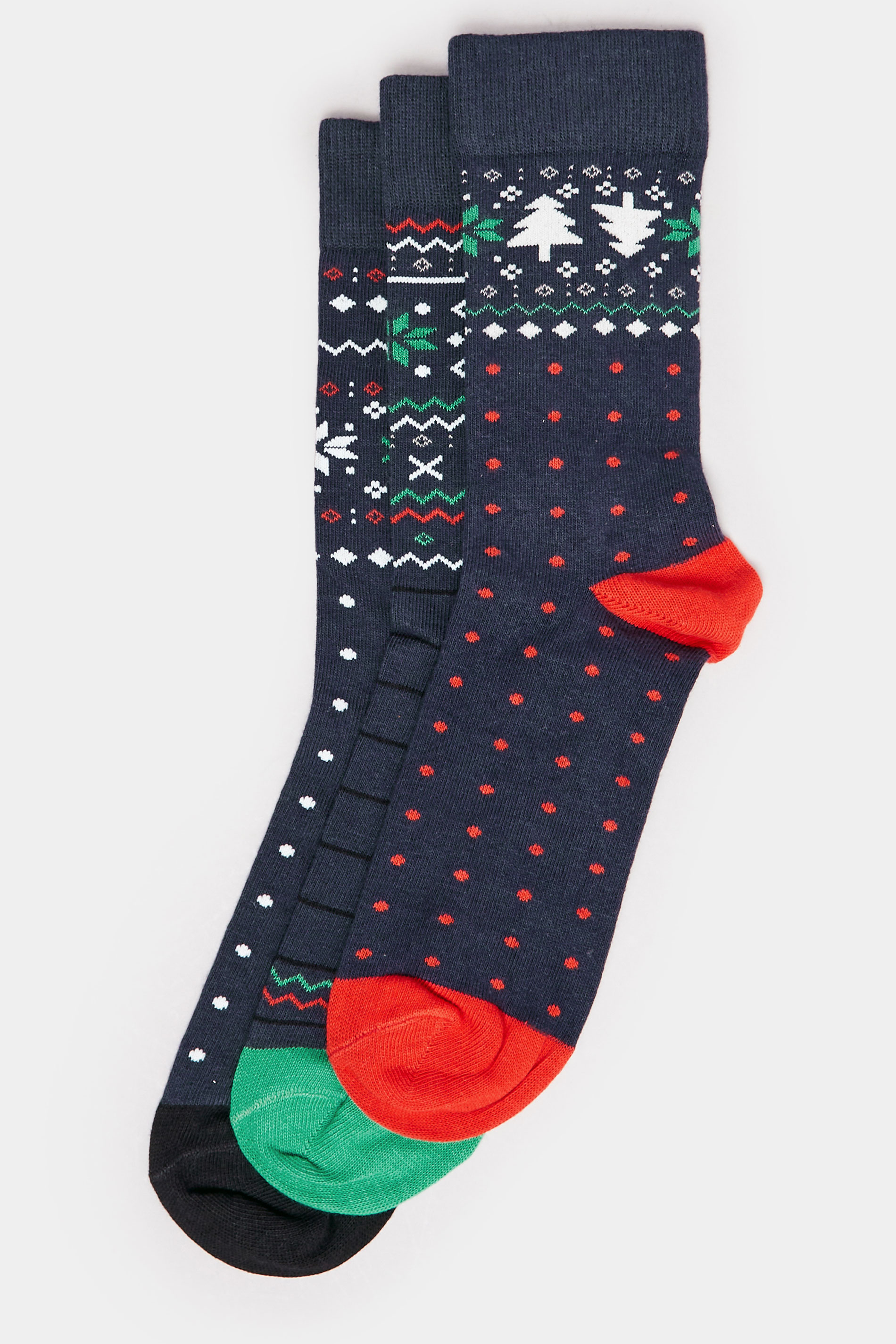 BadRhino Big & Tall 3 PACK Navy Blue Christmas Socks | BadRhino 1