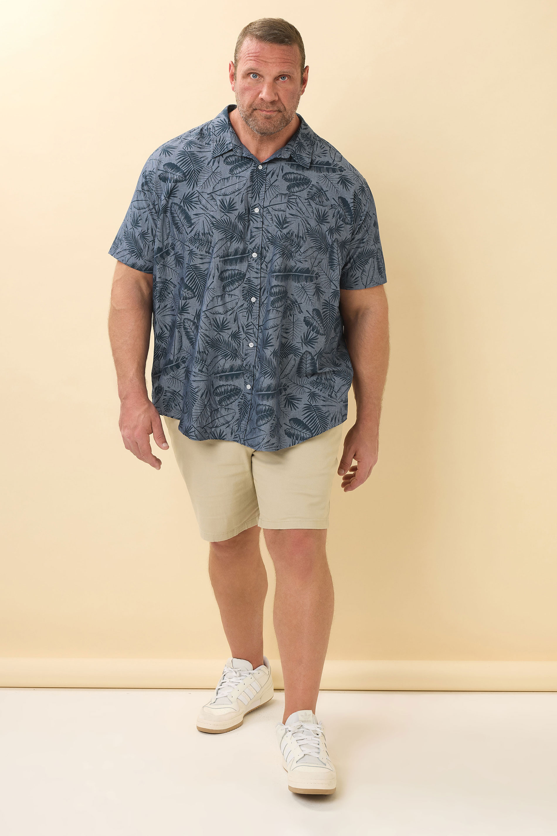 BadRhino Big & Tall Blue Chambray Leaf Shirt | BadRhino 3