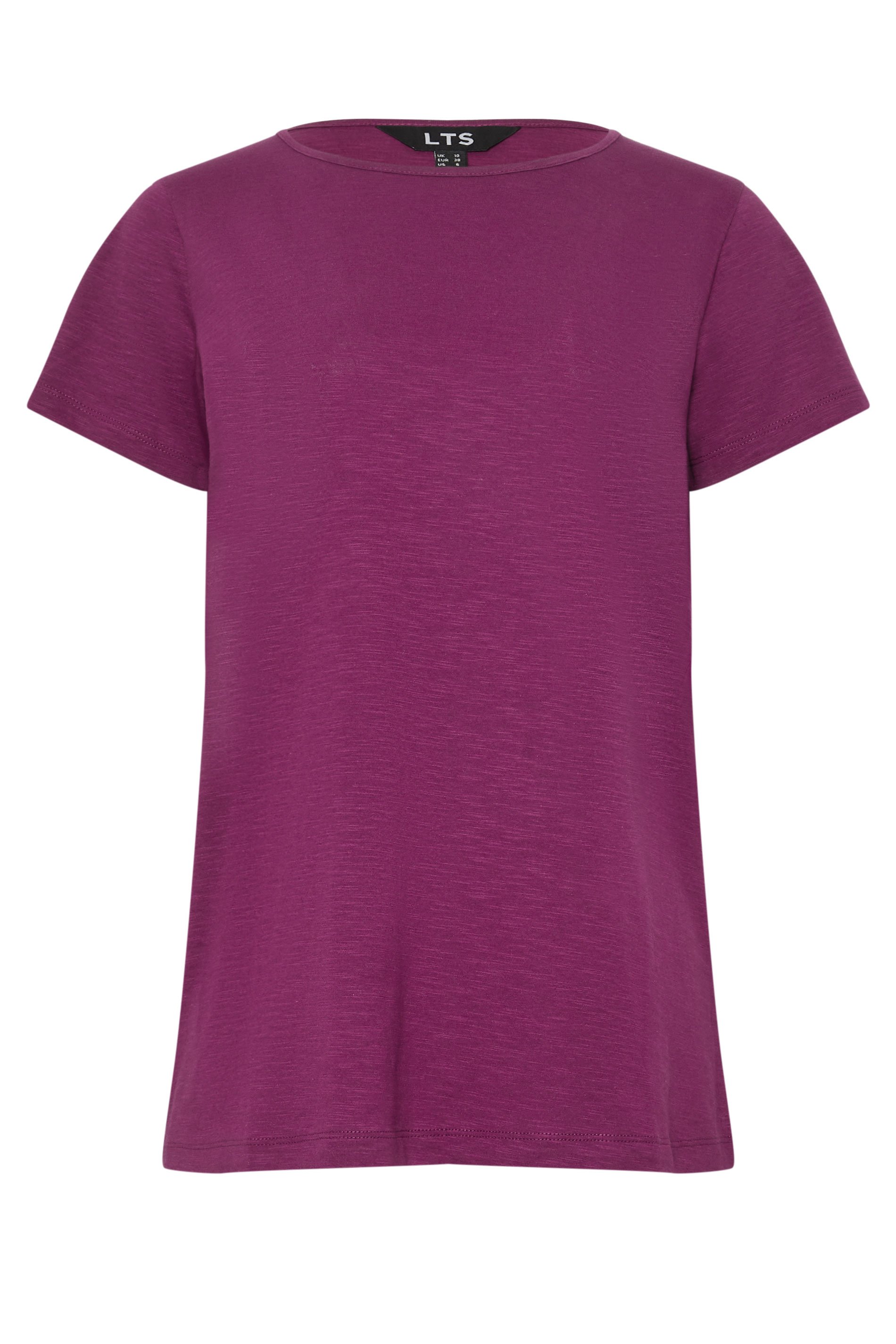 LTS Tall Dark Purple Short Sleeve Cotton T-Shirt | Long Tall