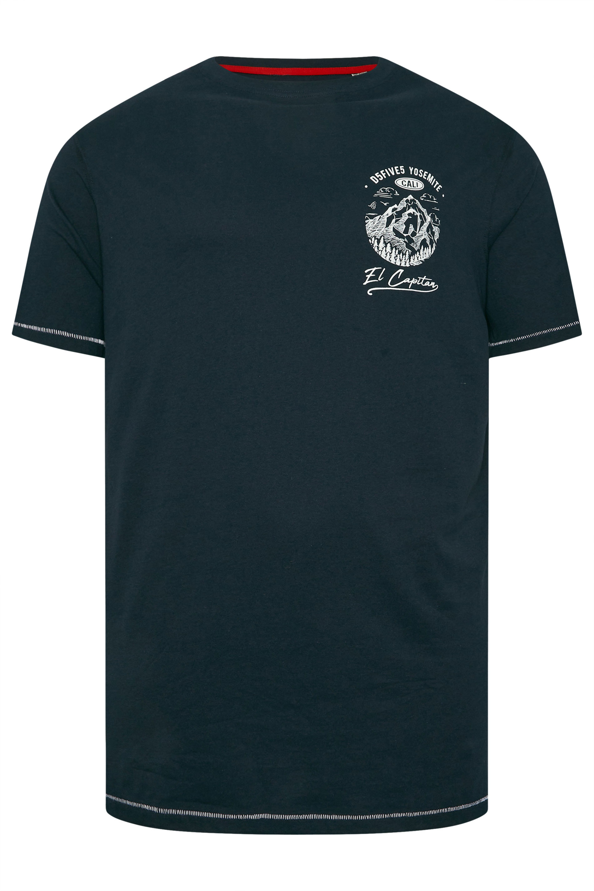 D555 Big & Tall Navy Yosemite Graphic Print T-Shirt | BadRhino 4
