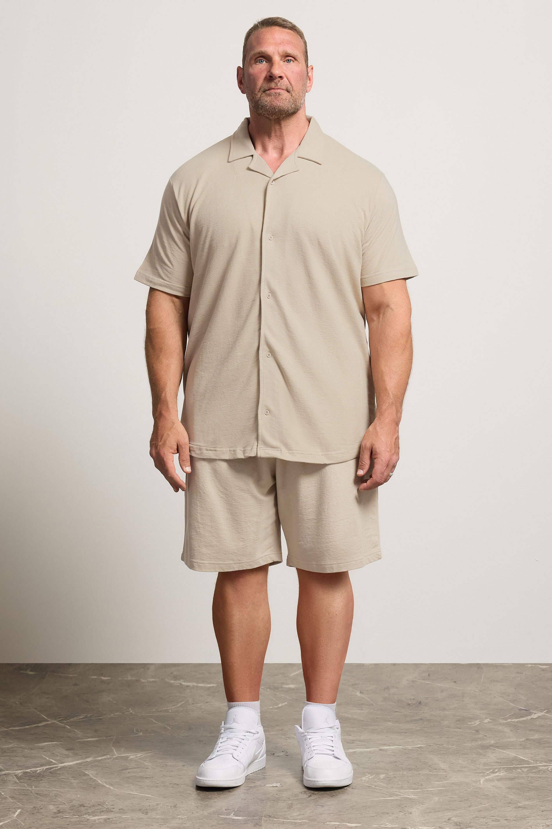 BadRhino Big & Tall Stone Brown Revere Jersey Shirt | BadRhino 2