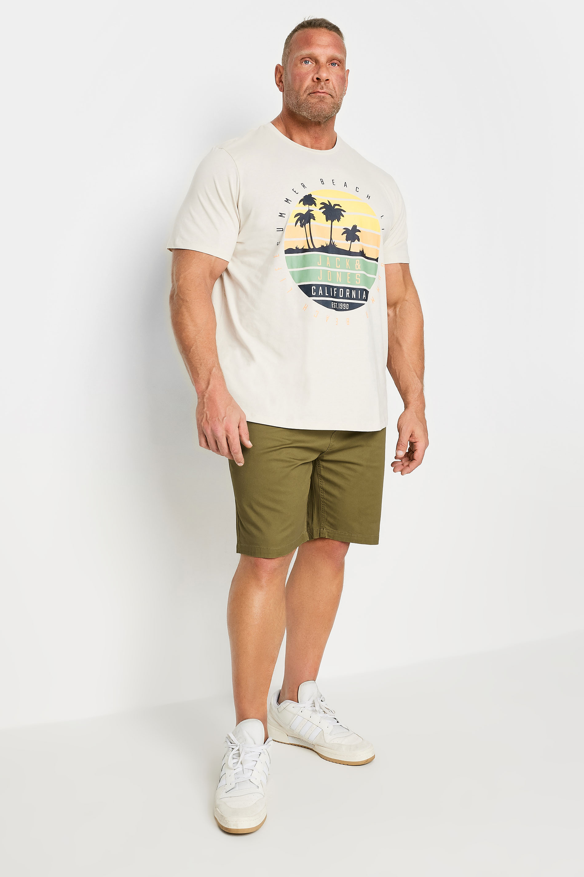 D555 Big & Tall Brown Elasticated Internal Drawcord Waist Shorts | BadRhino 2