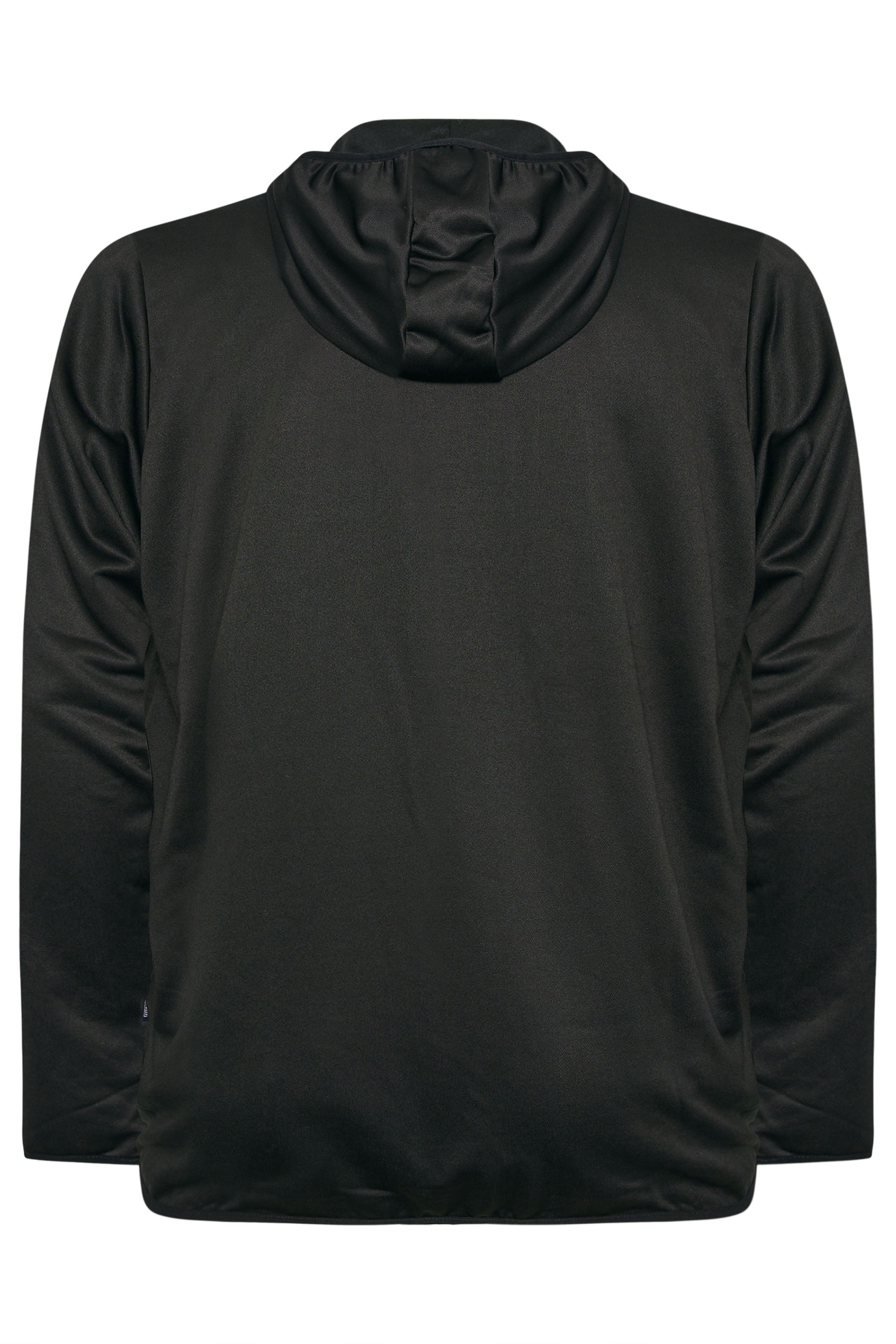 D555 Big & Tall Black Dry Wear Panel Zip Through Hoodie | BadRhino 5