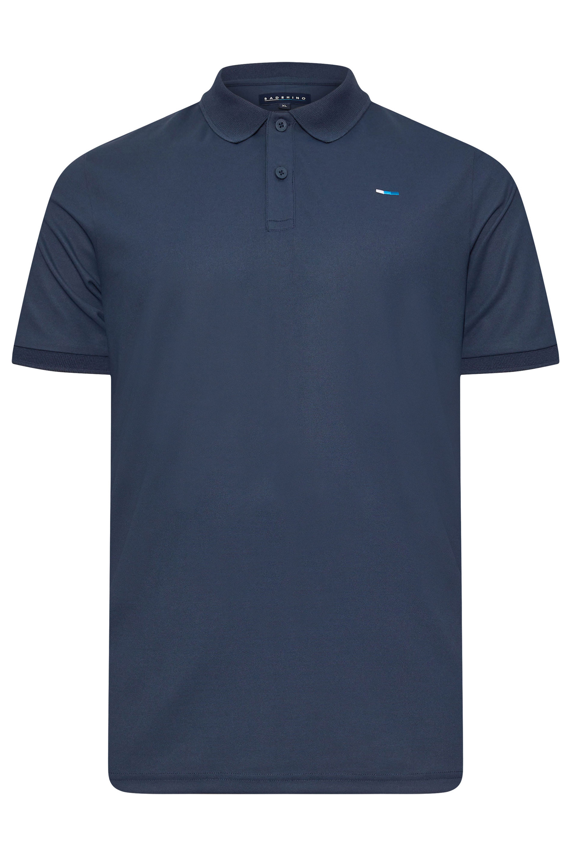 BadRhino Big & Tall Navy Blue Pique Golf Polo Shirt | BadRhino 3