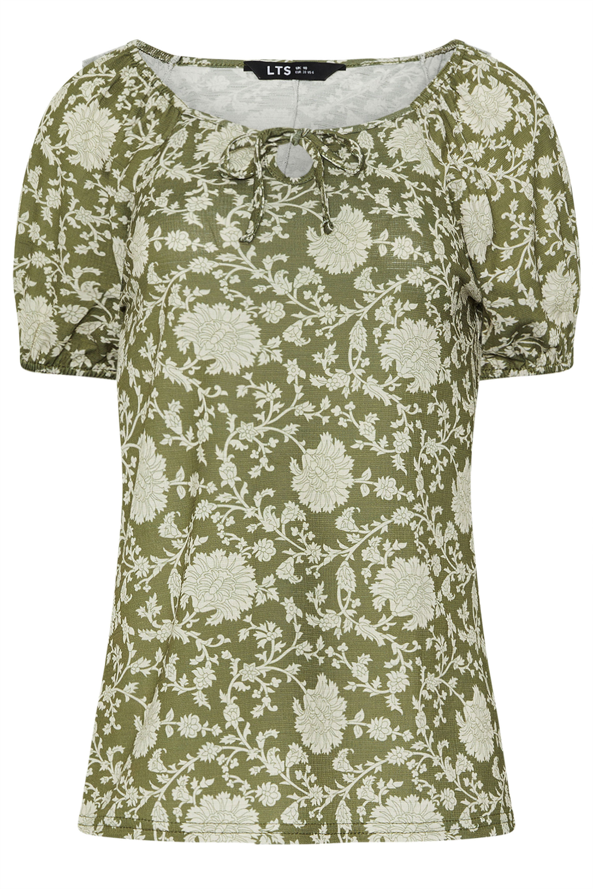 LTS Tall Sage Green Floral Tie Front Top | Long Tall Sally 5
