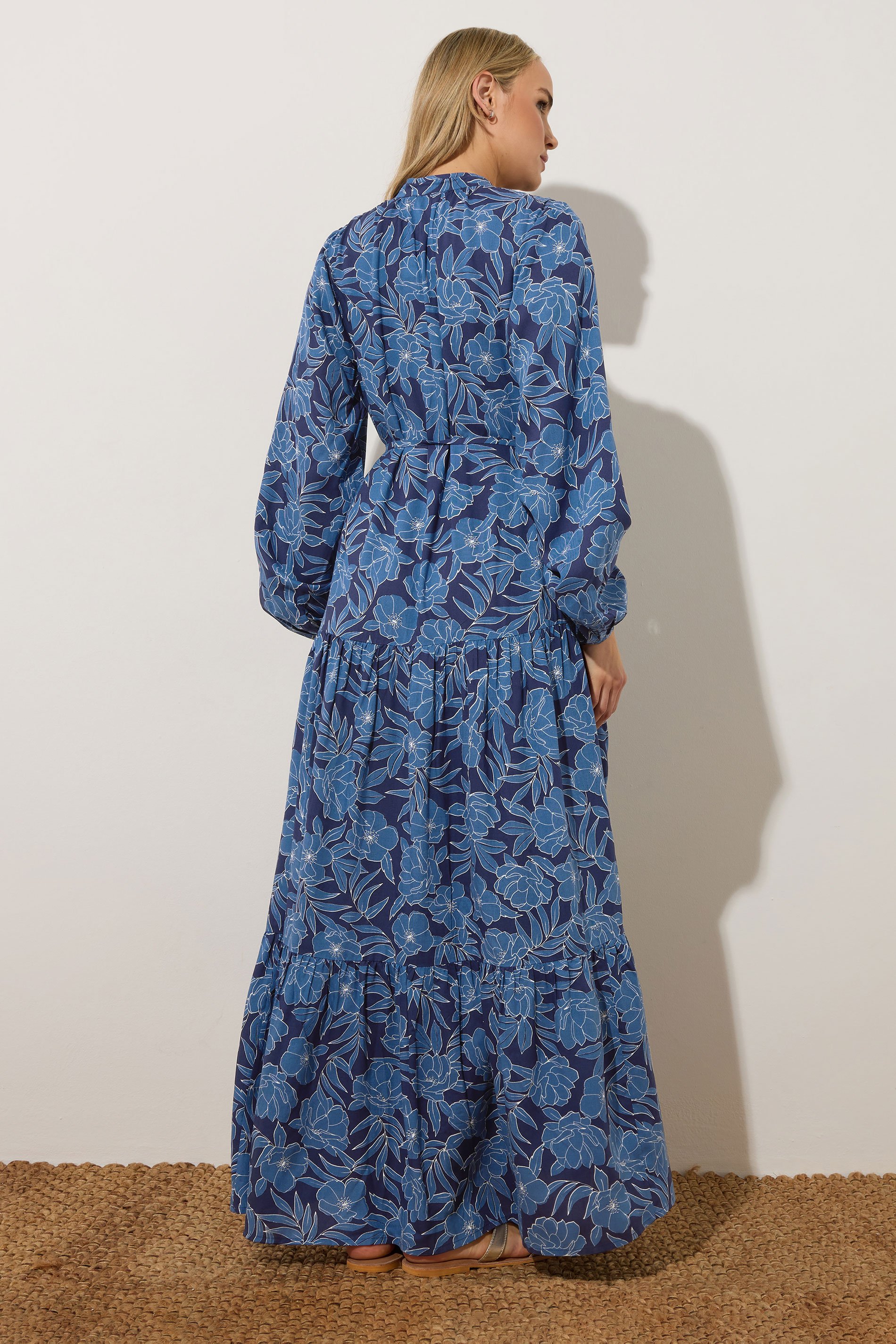 LTS Tall Navy Blue Floral Tie Waist Maxi Dress | Long Tall Sally 3