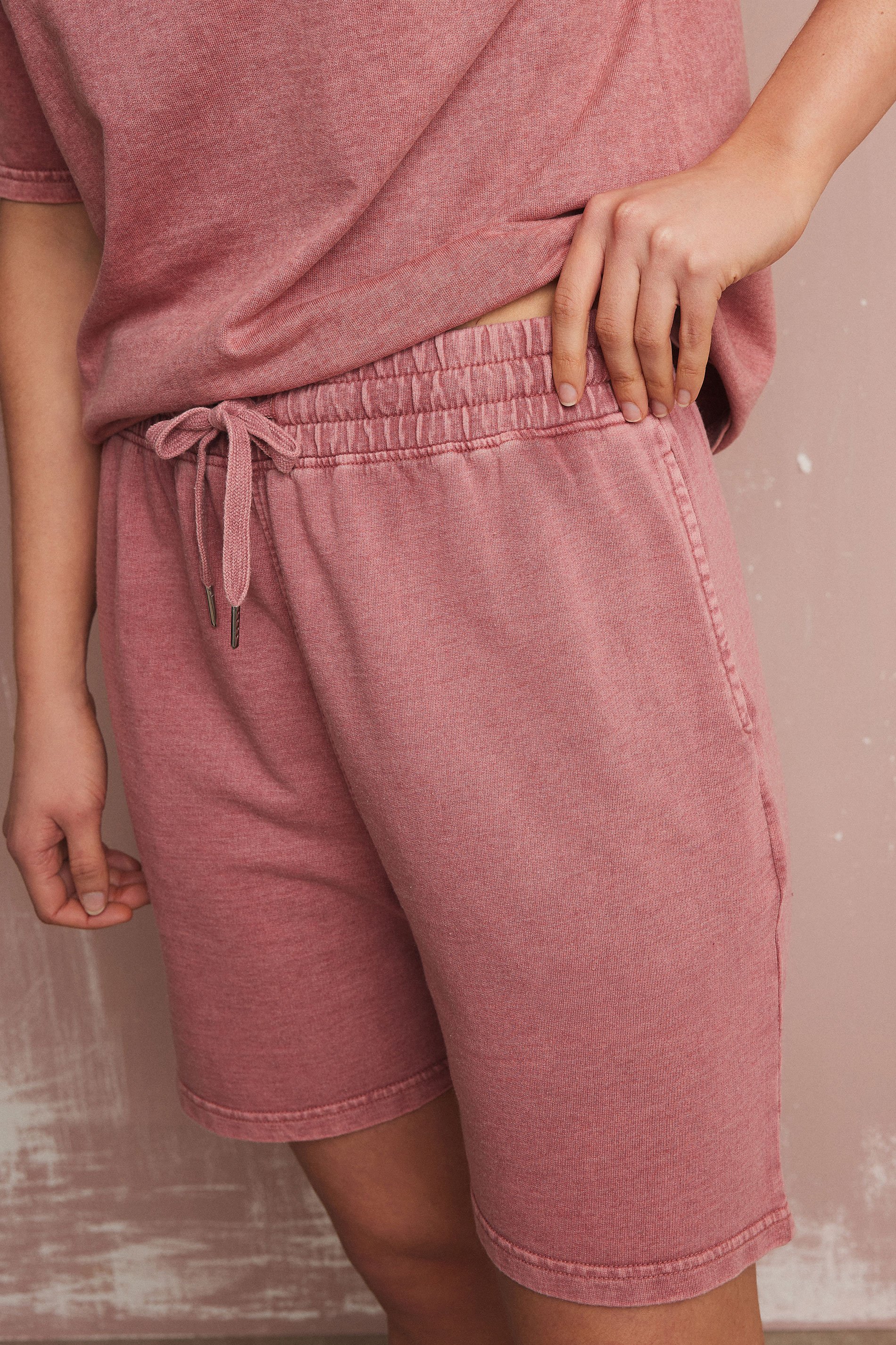 LTS Tall Pink Acid Wash Sweat Shorts | Long Tall Sally 5