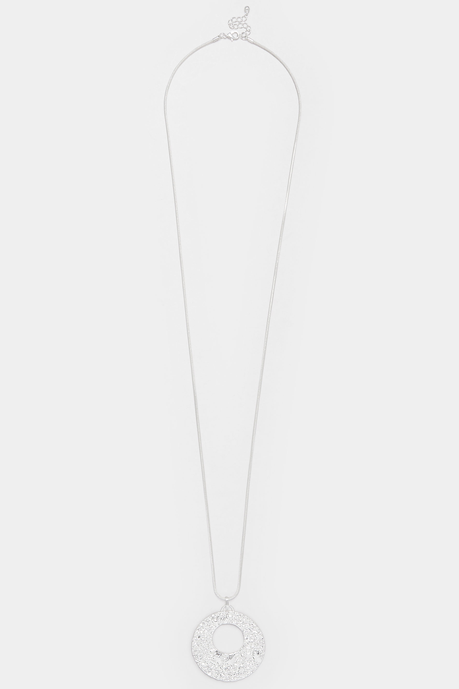 Silver Tone Adjustable Chain Disc Necklace | Yours Clothing 2