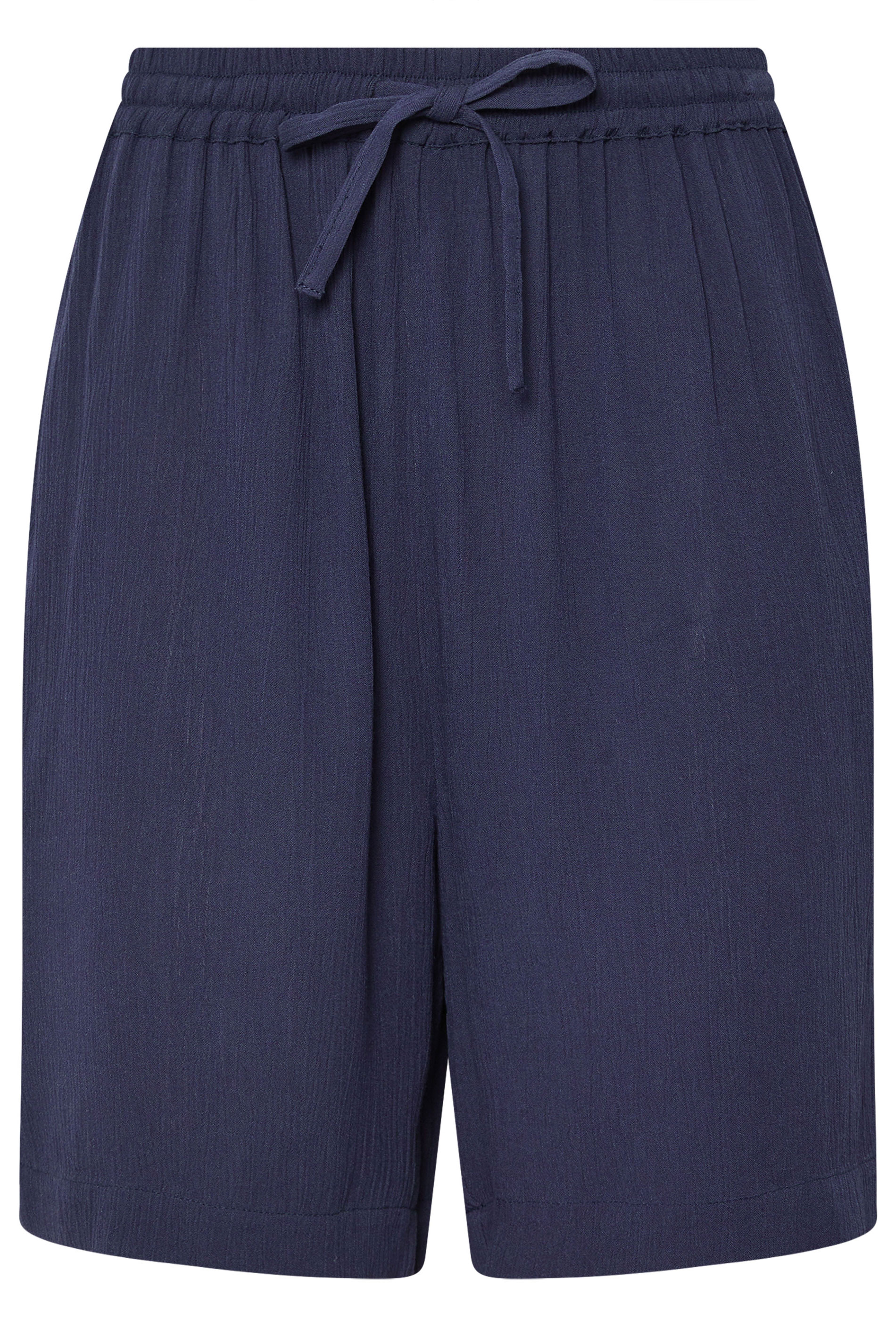 LTS Tall Navy Blue Cotton Crinkle Shorts | Long Tall Sally 5
