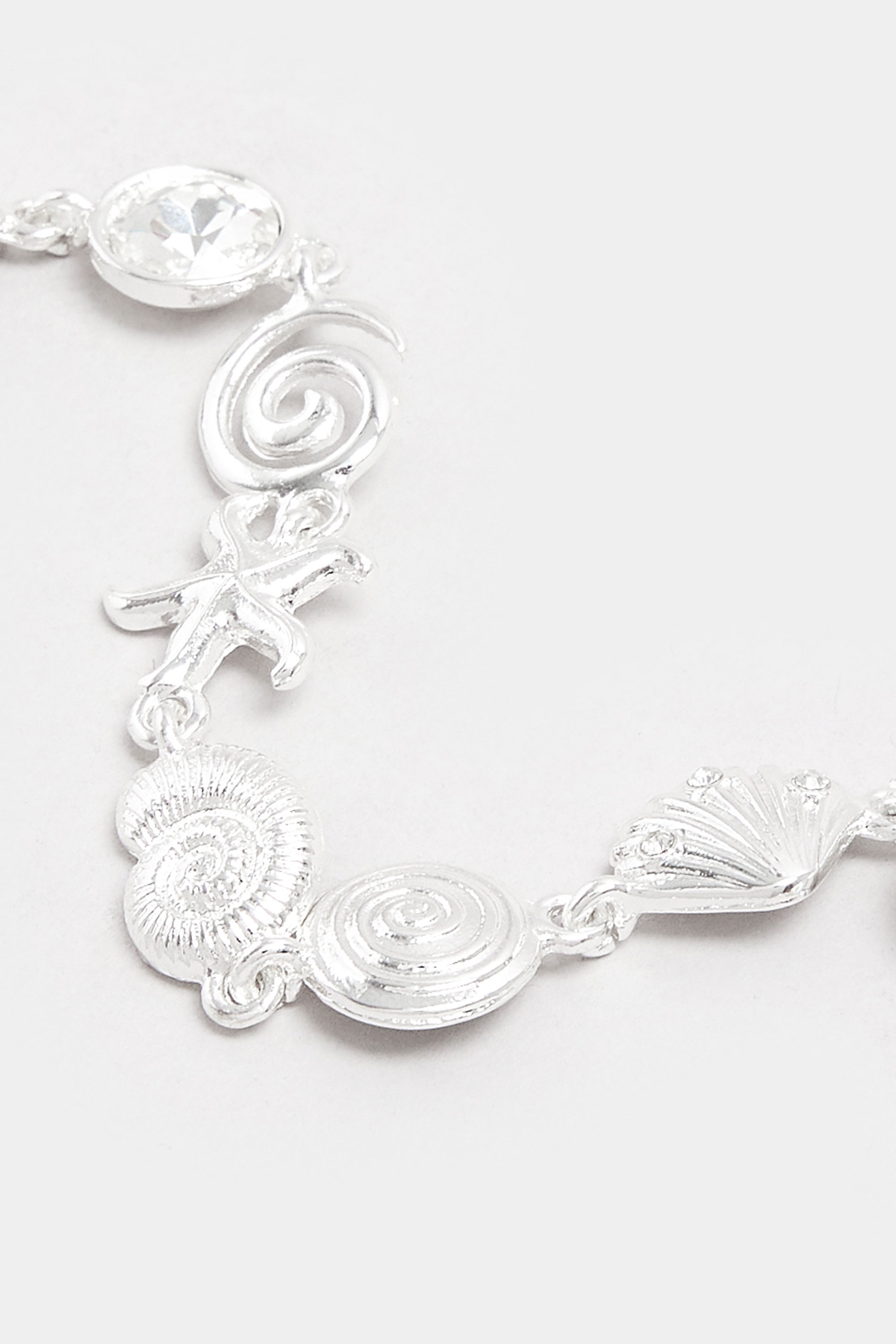 Silver Tone Shell Charm Bracelet | Yours Clothing 3
