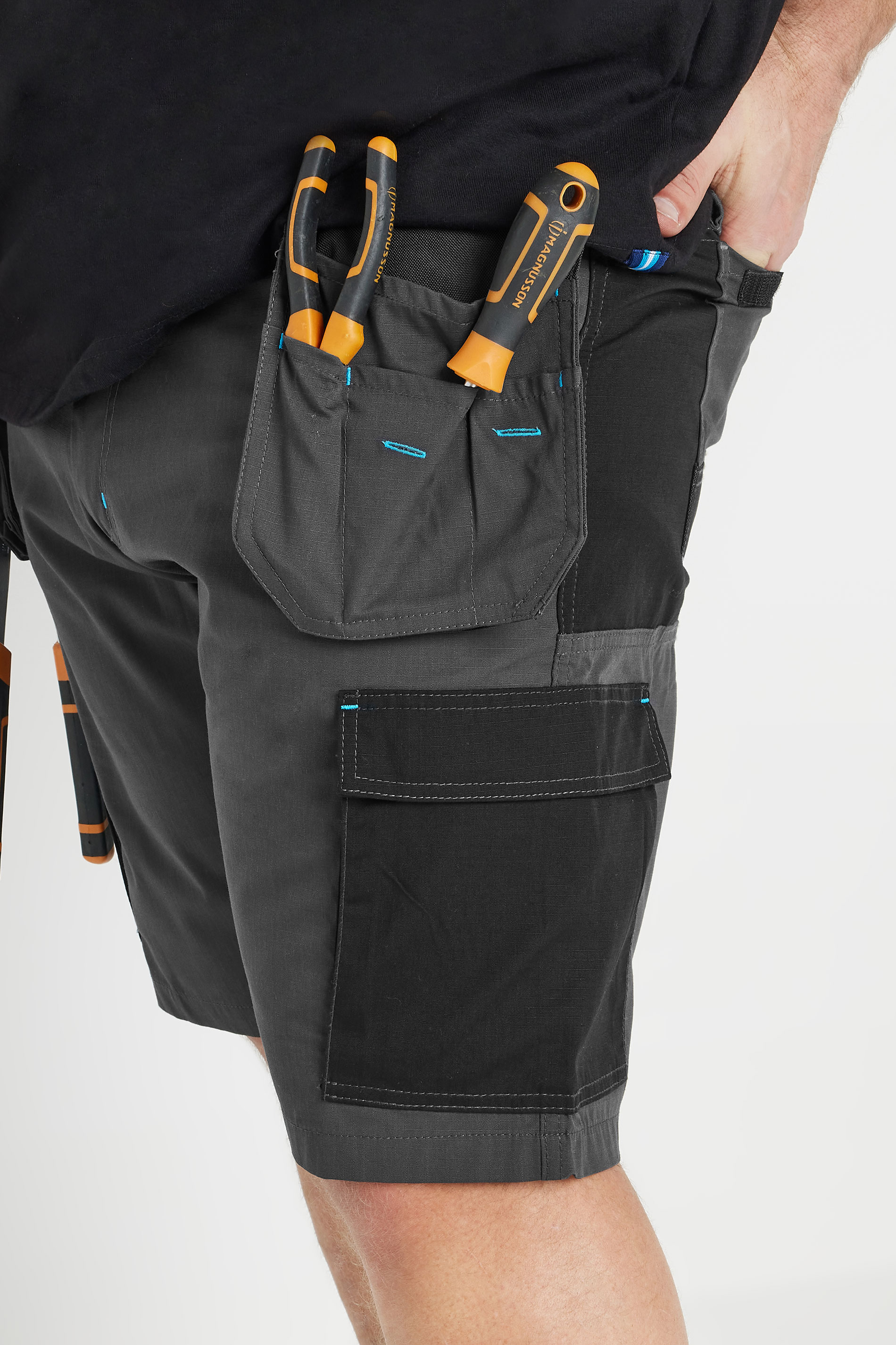 BadRhino Big & Tall Black Workwear Cargo Shorts | BadRhino 6