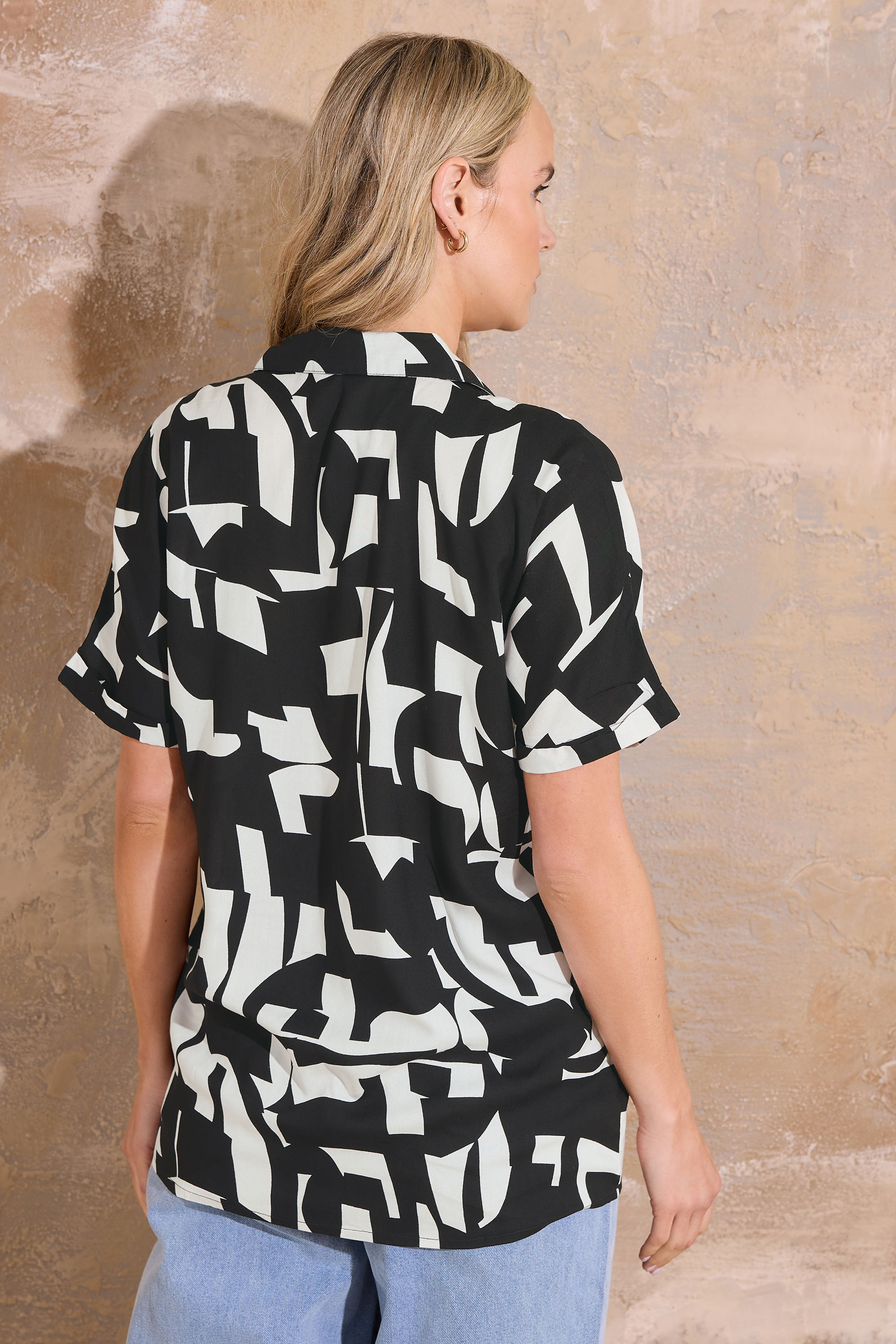 LTS Tall Black & White Abstract Print Shirt | Long Tall Sally 3