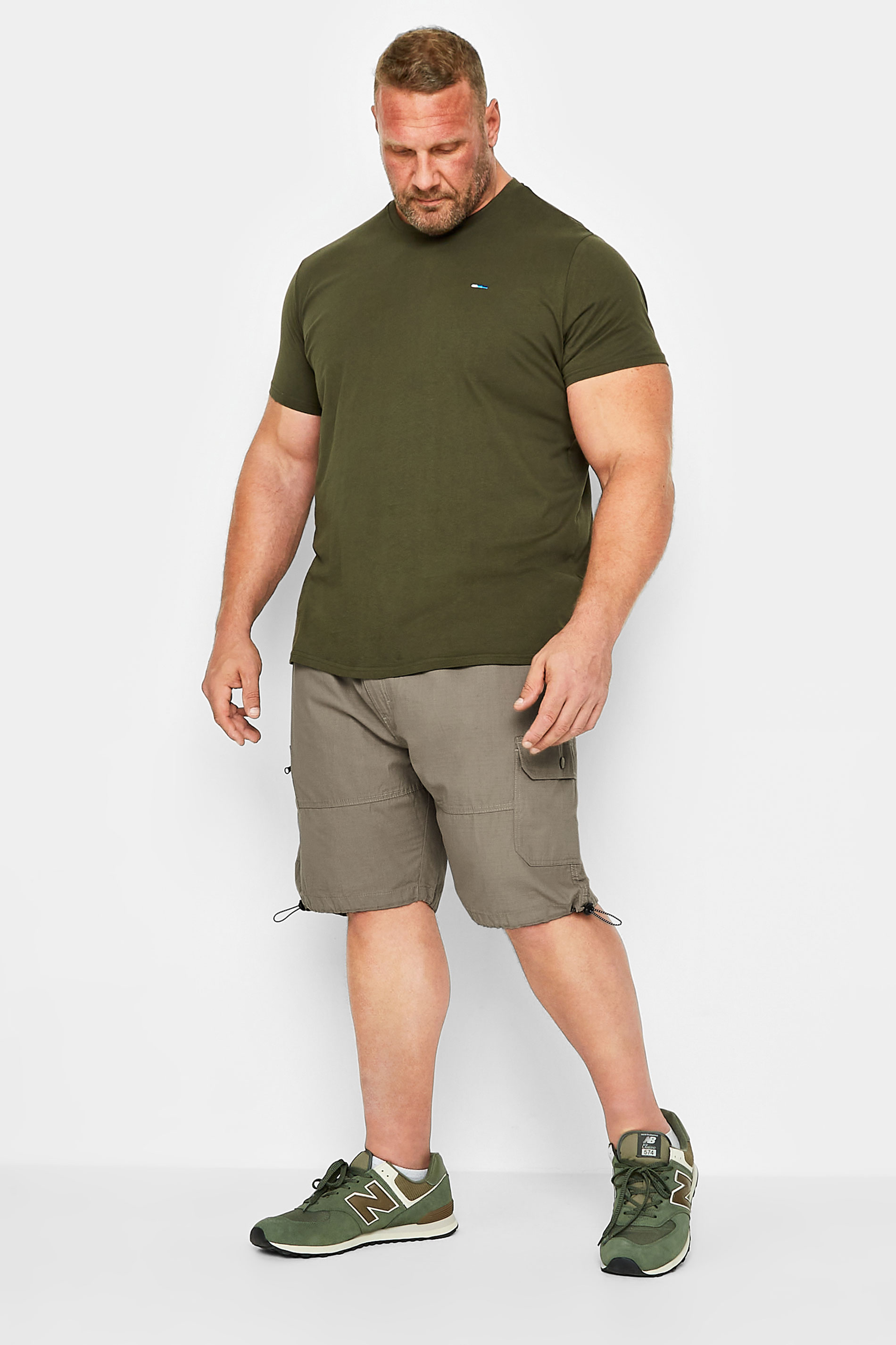 ESPIONAGE Big & Tall Beige Brown Ripstop Cargo Shorts | BadRhino 2
