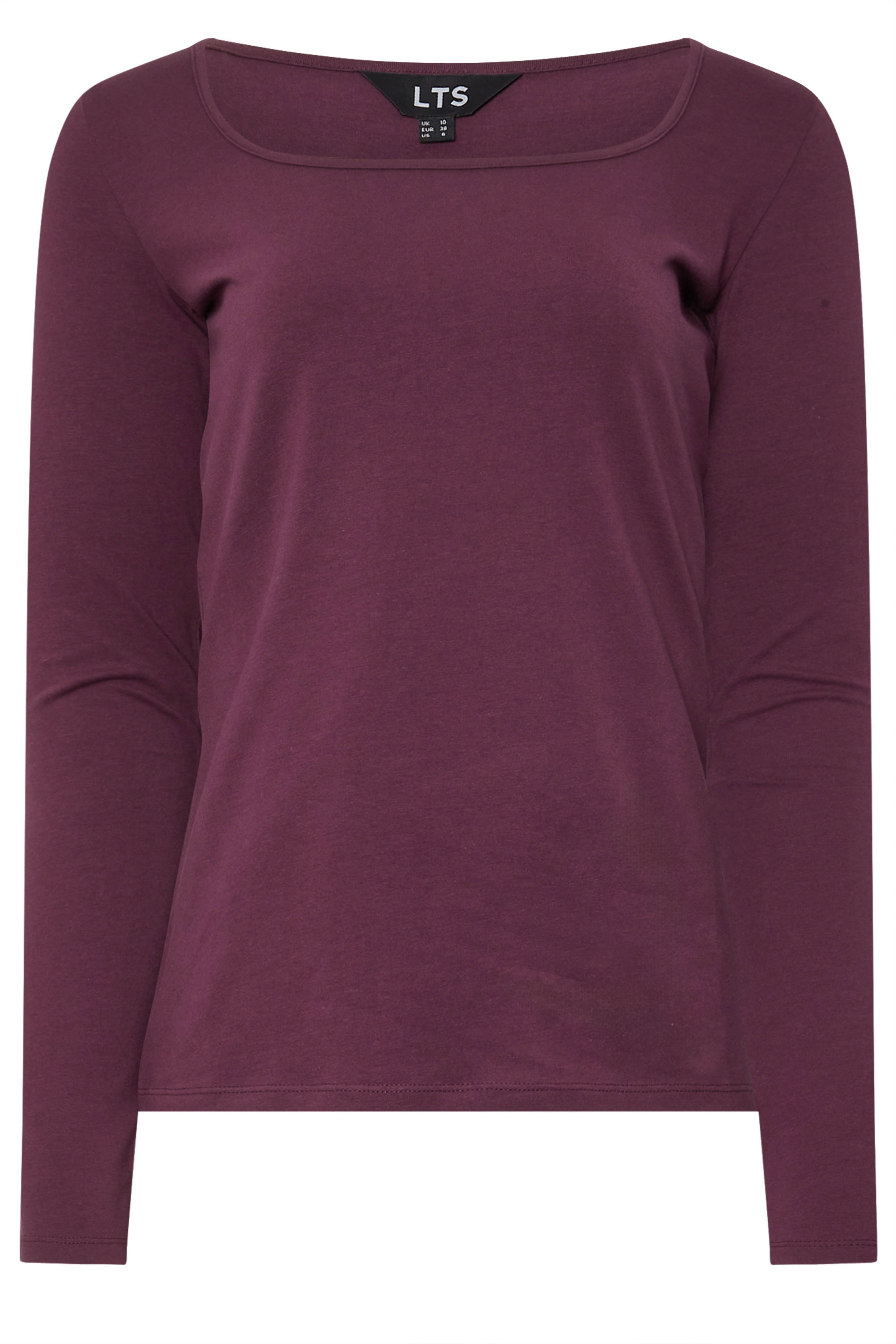 LTS Tall 2 PACK Black & Burgundy Red Square Neck Tops | Long Tall Sally 8