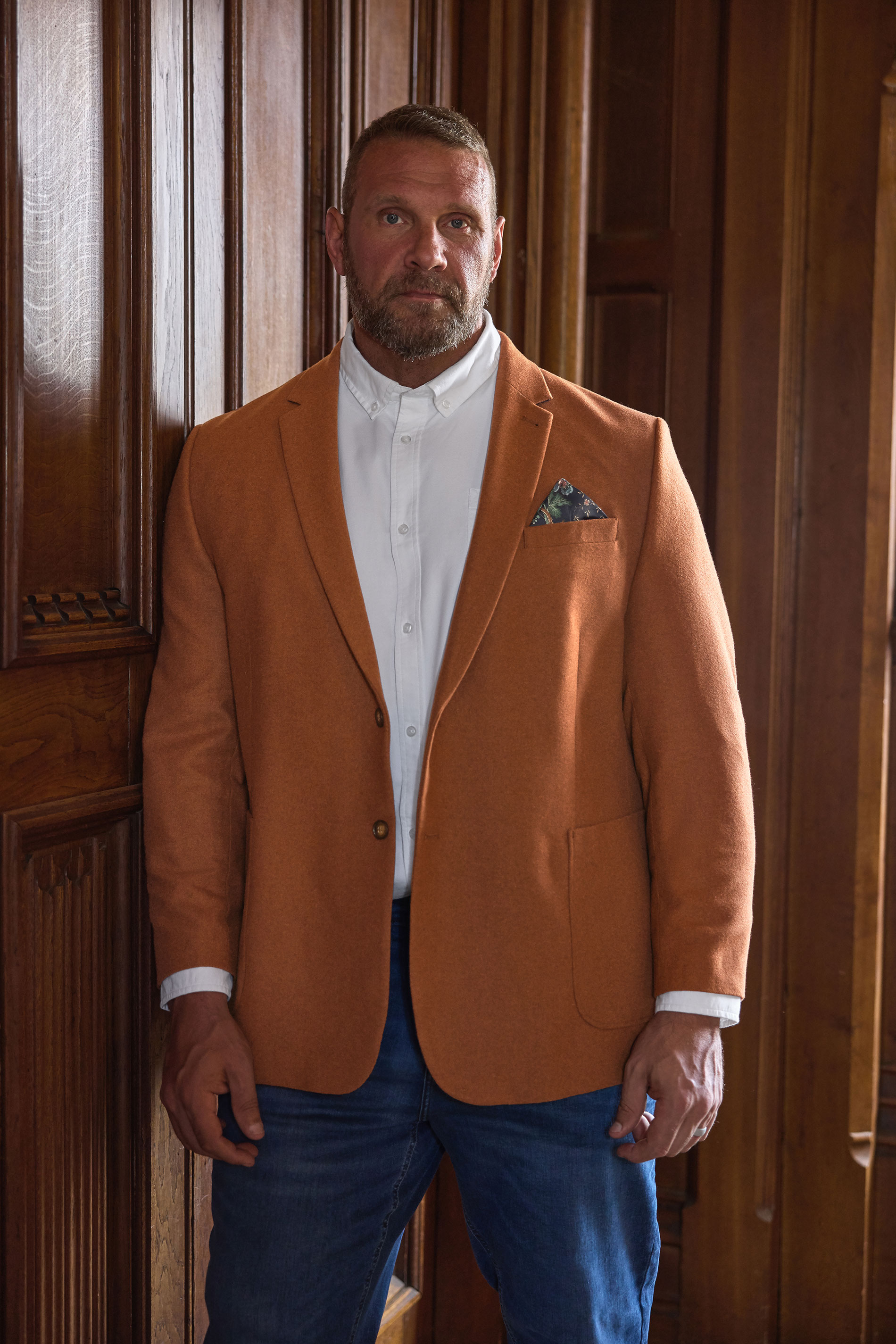 BadRhino Tailoring Big & Tall Rust Orange Tweed Suit Jacket | BadRhino 2