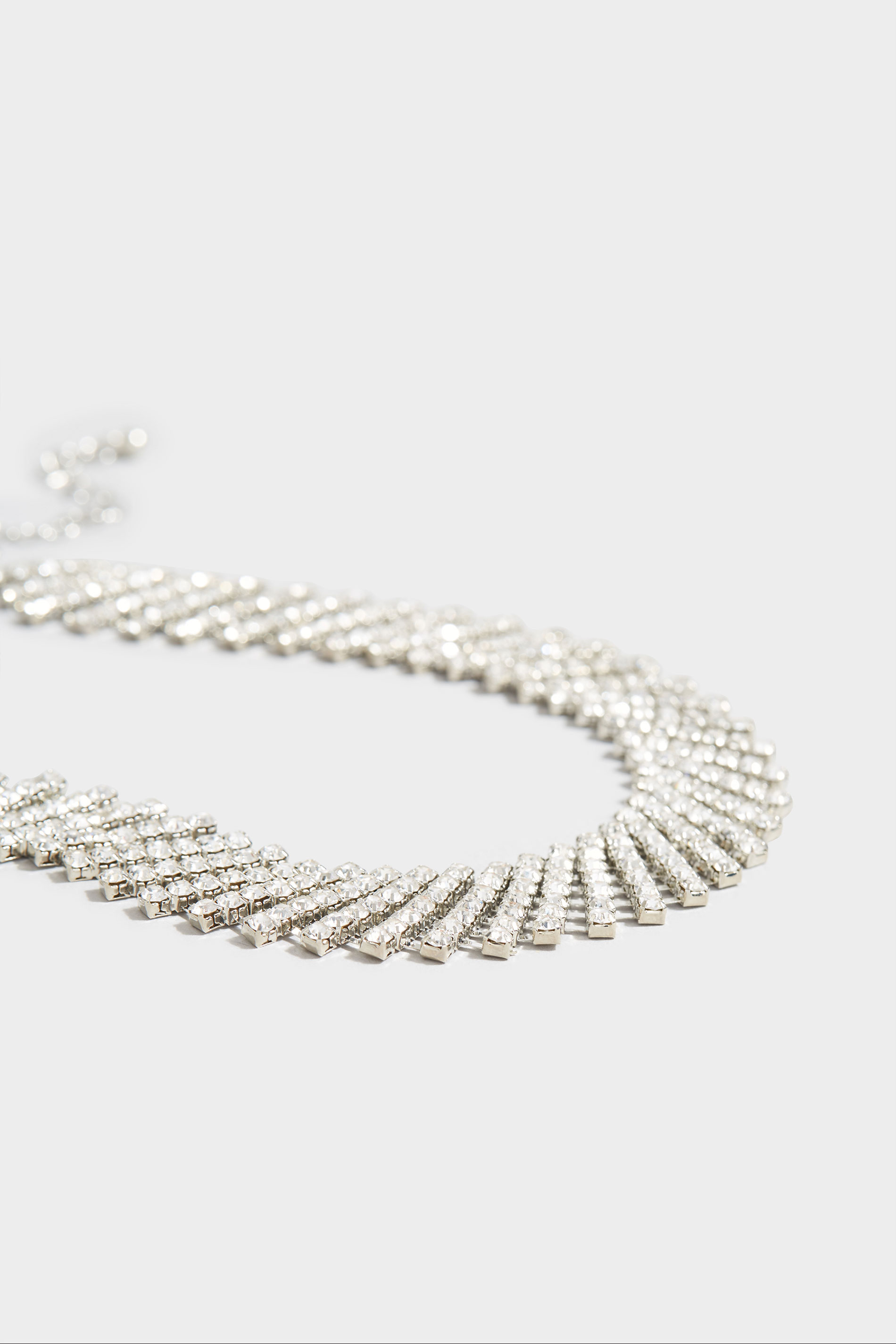 Silver Diamante Choker Necklace | Yours Clothing 4