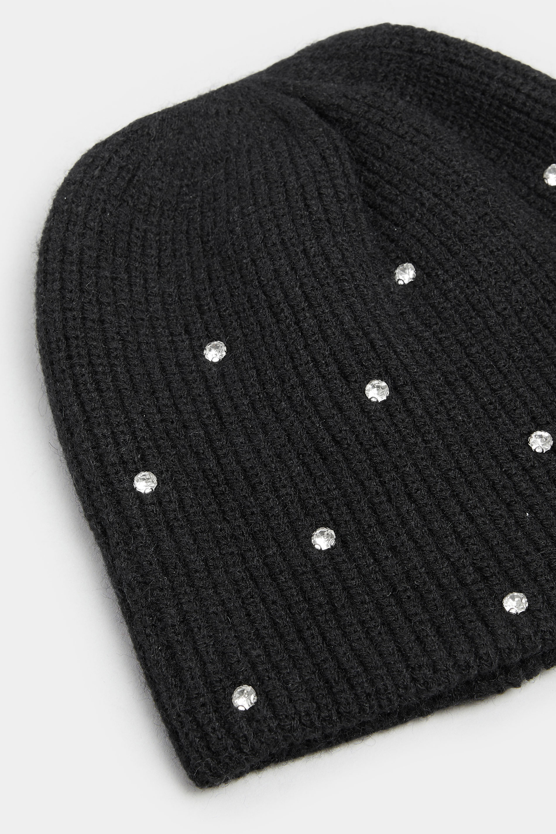 Black Diamante Beanie | Yours Clothing 3