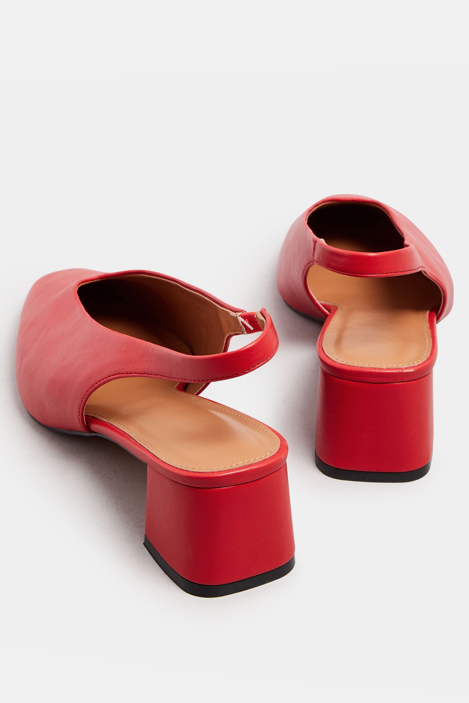 LTS Red Square Slingback Block Heel In Standard Fit | Long Tall Sally 4