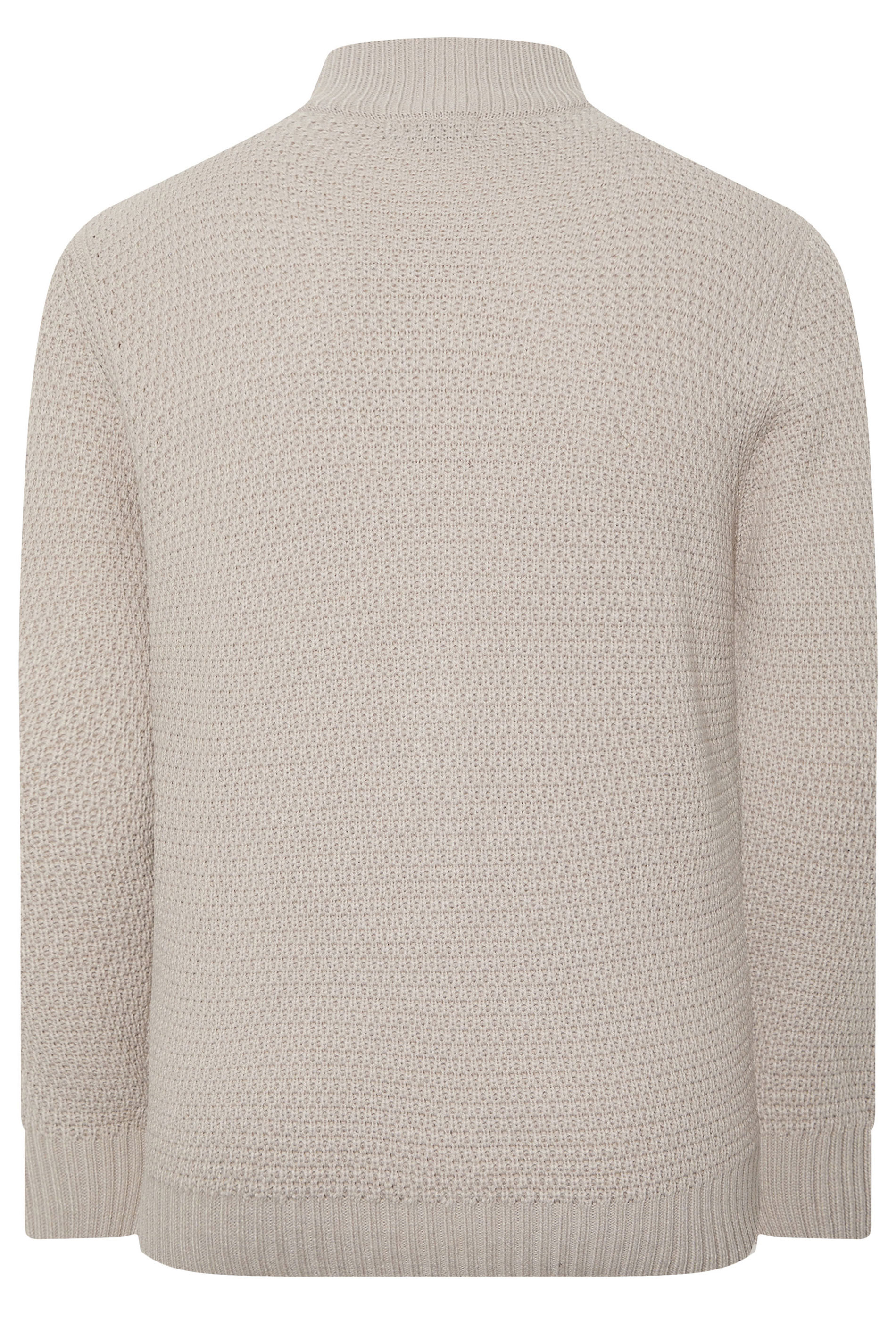 BadRhino Big & Tall Natural Brown Wool Zip Through Jumper | BadRhino 6