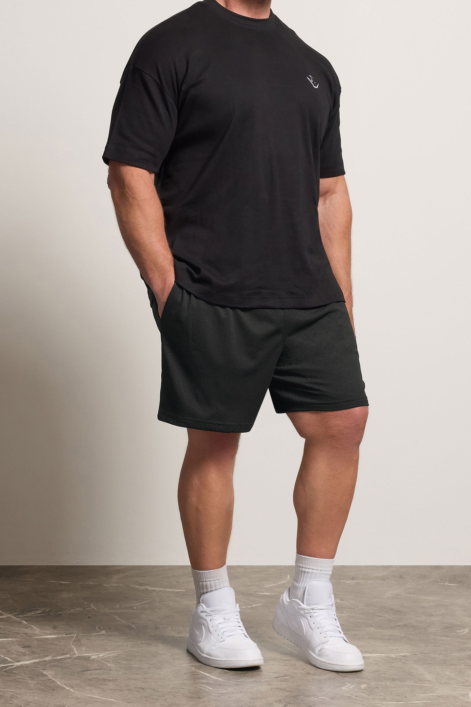 BadRhino Big & Tall Black Lightweight Plain Mesh Shorts | BadRhino 3