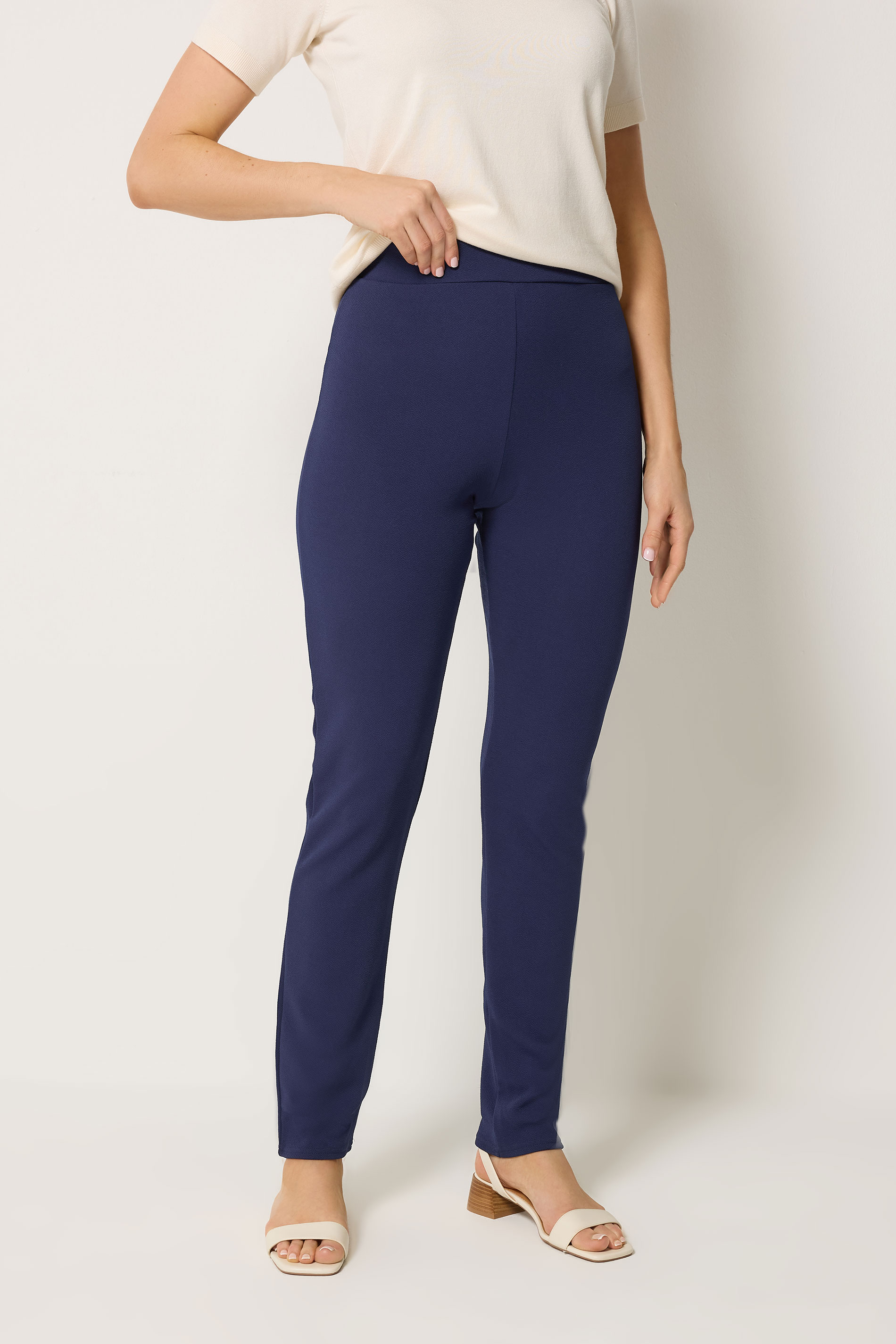 LTS Tall Navy Blue Slim Leg Trousers | Long Tall Sally 1