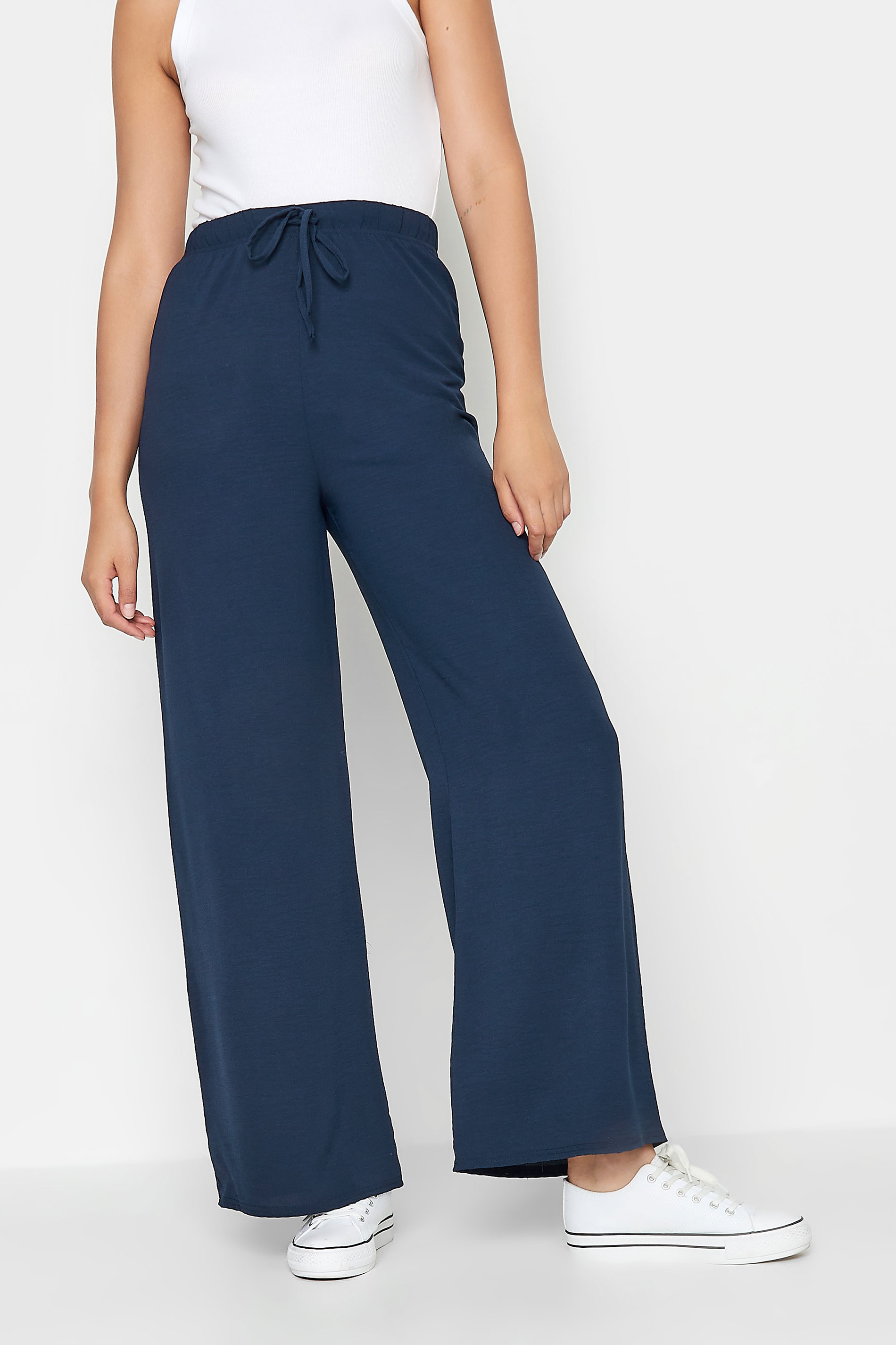 Never Enough White Stretch Crepe Wide Leg Trousers – Miss Circle