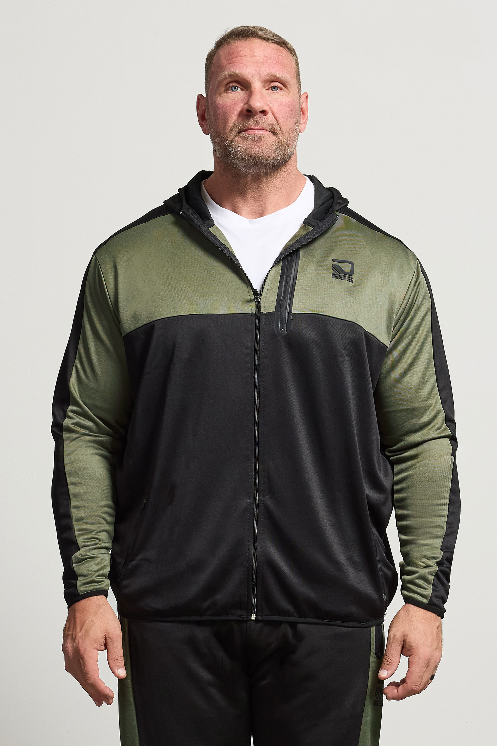 D555 Big & Tall Black Dry Wear Panel Zip Through Hoodie | BadRhino 1