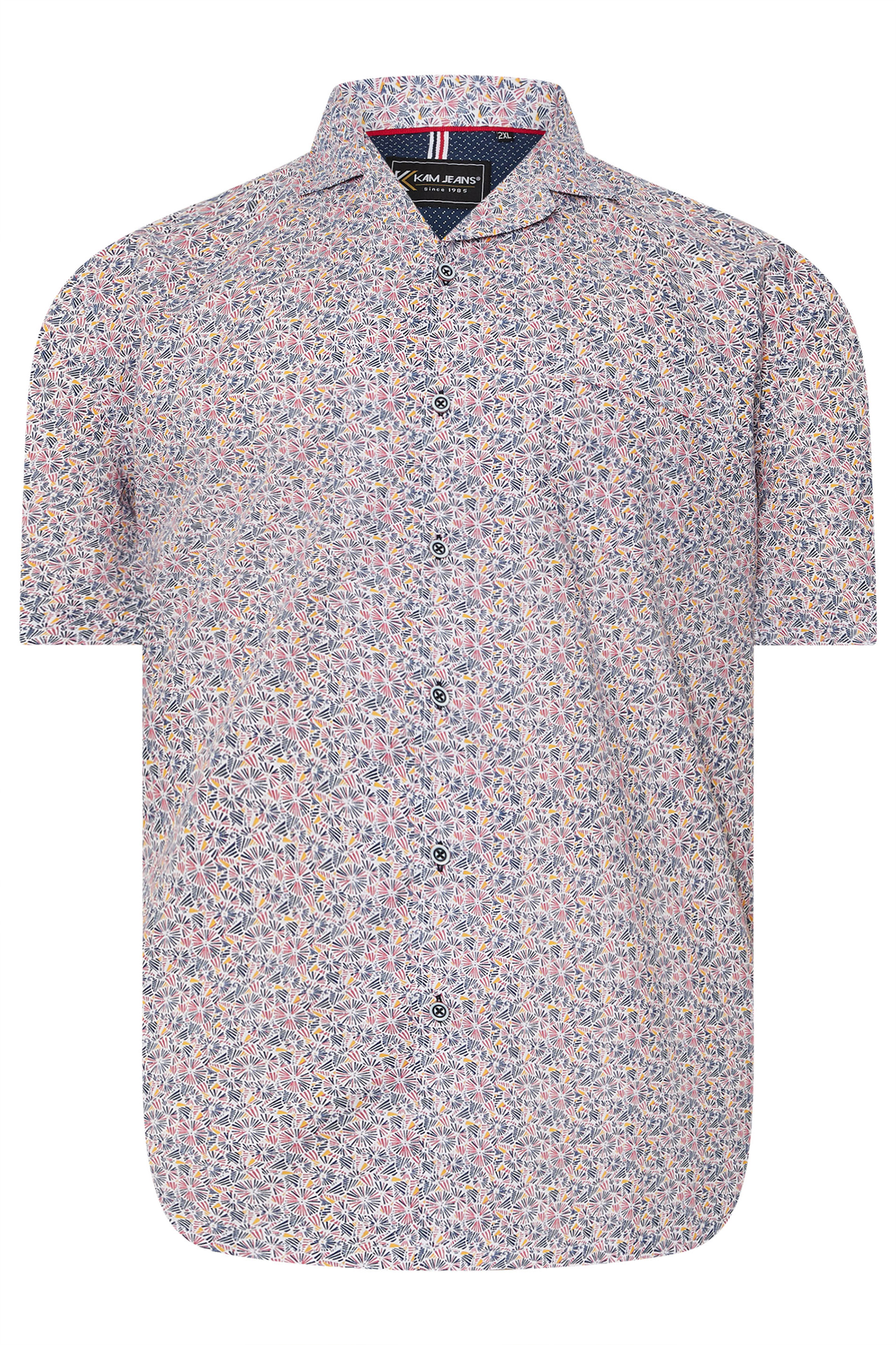  KAM Big & Tall Navy Blue Hawaiian Revere Collar Shirt | BadRhino 2