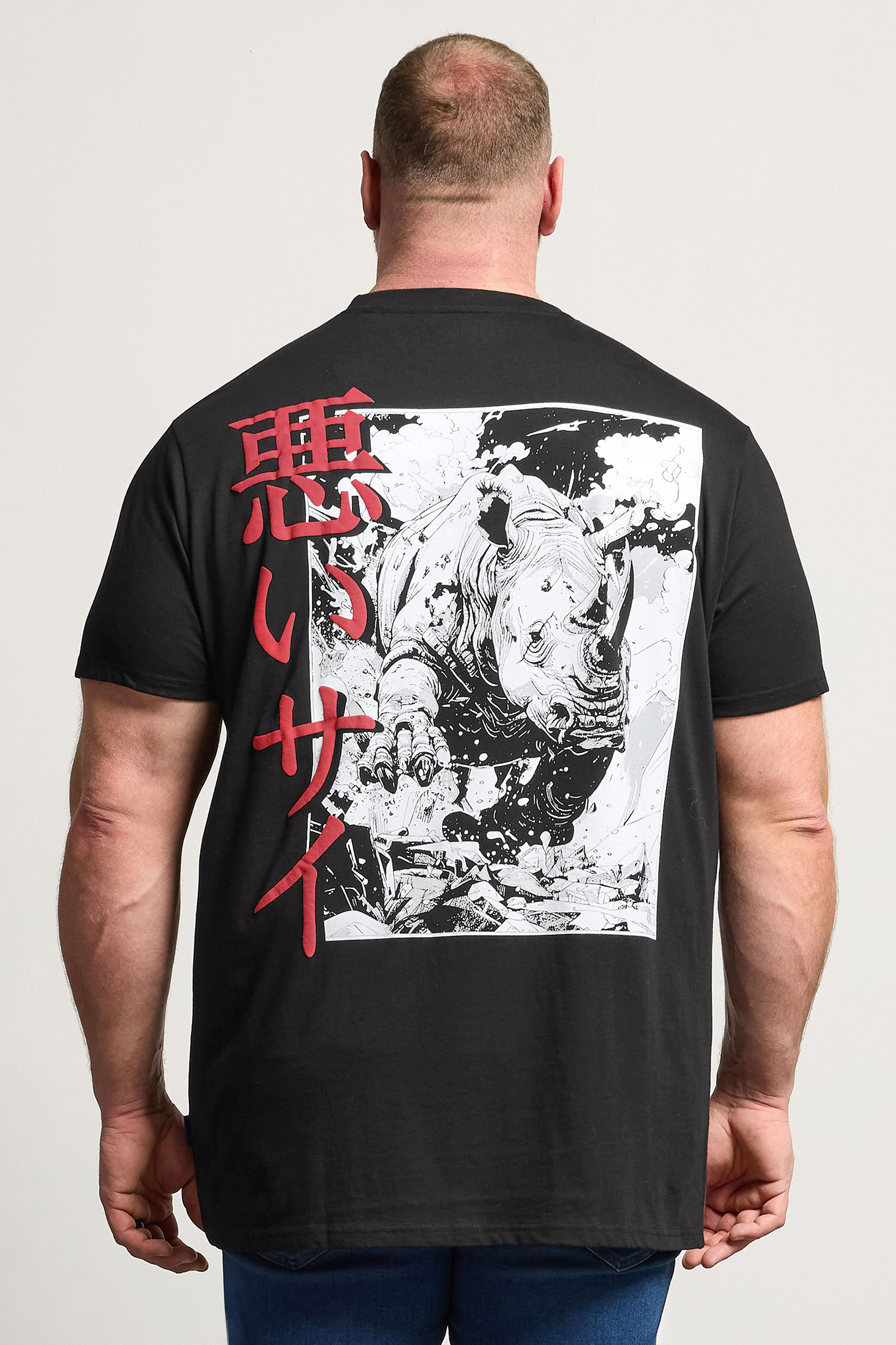 BadRhino Big & Tall Black Extra Long Rhino Japanese Graphic T-Shirt | BadRhino 2