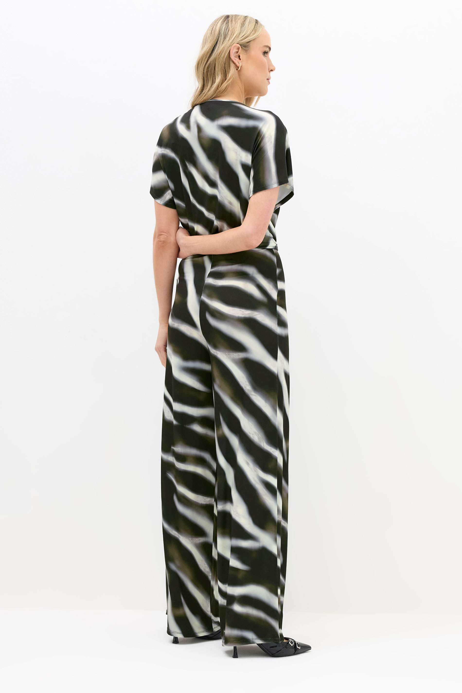 LTS Tall Black Abstract Wrap Jumpsuit | Long Tall Sally 3