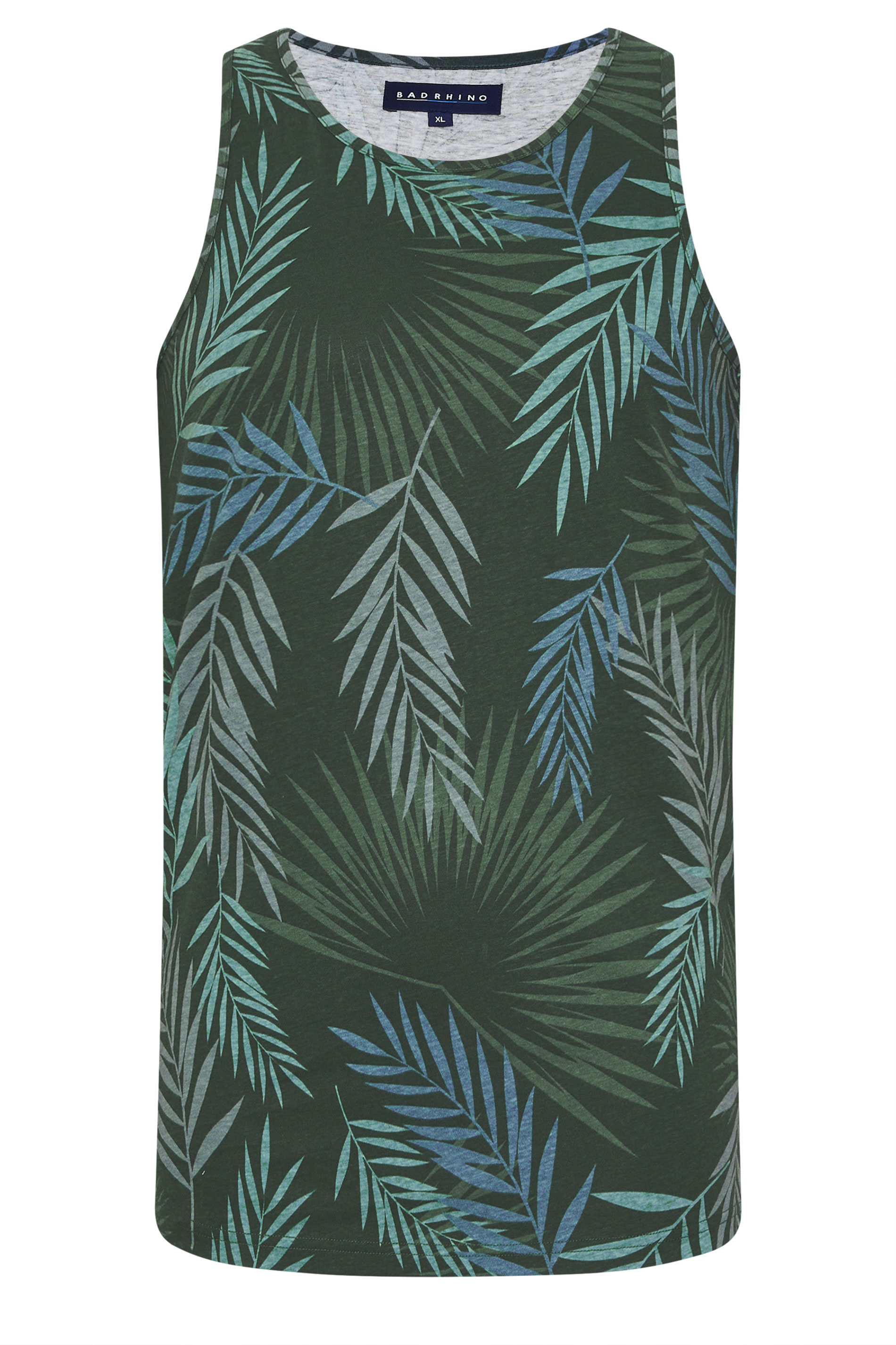 BadRhino Big & Tall Dark Green Leaf Print Vest | BadRhino 7