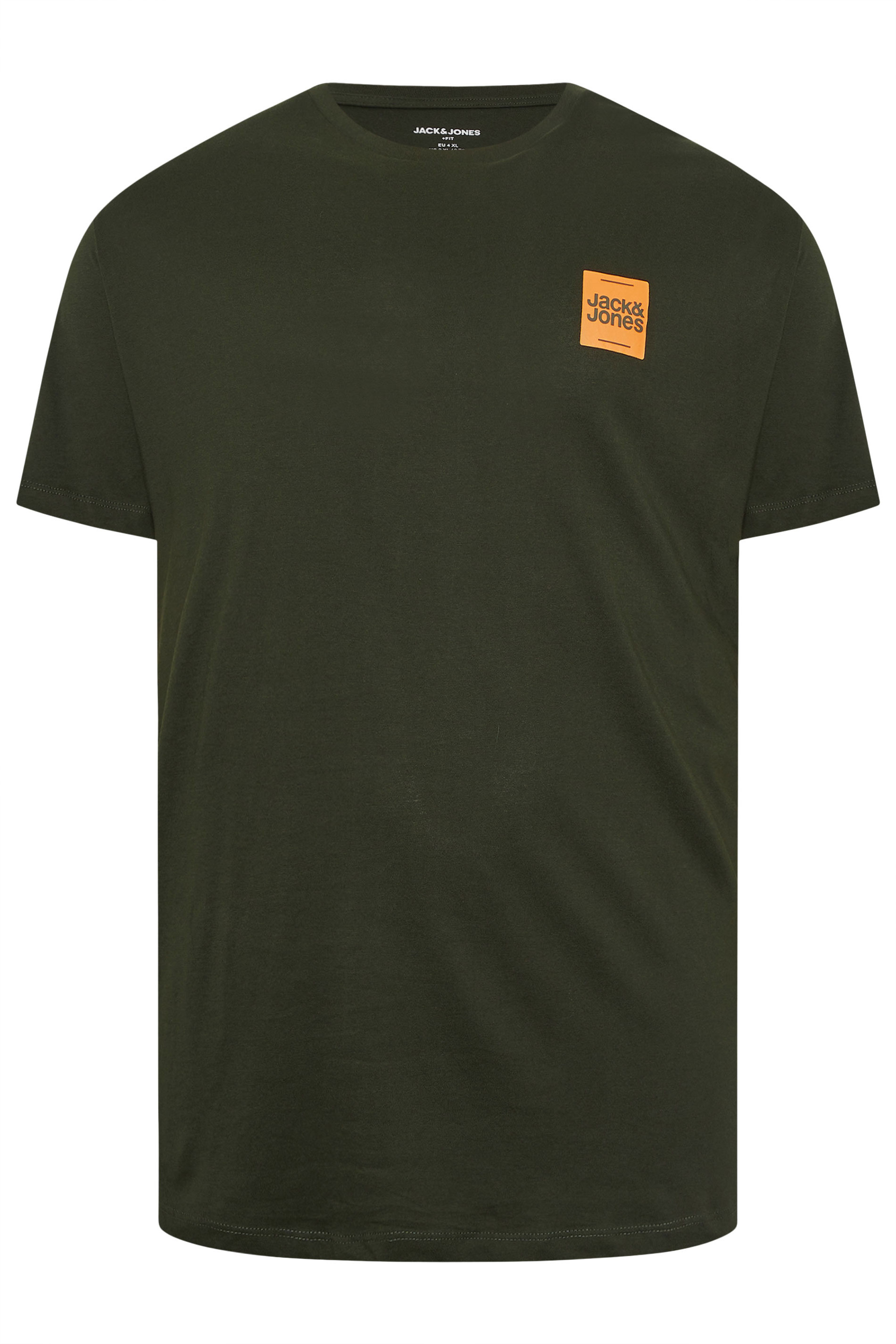 JACK & JONES Big & Tall 3 Pack Green, Navy Blue & Black Logo T-Shirts | BadRhino 5