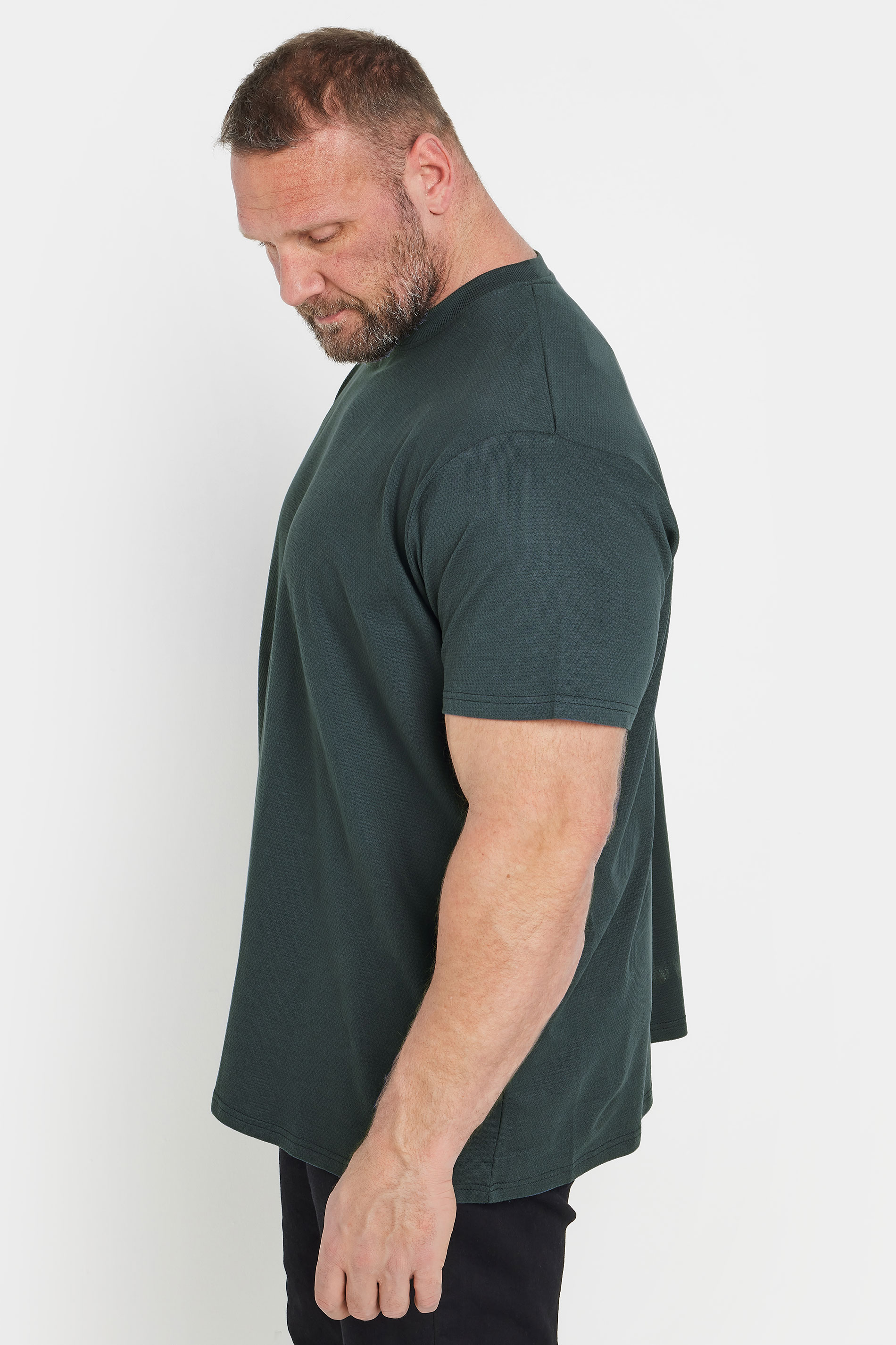 BadRhino Big & Tall Blue Grey Textured Short Sleeve T-Shirt | BadRhino 5