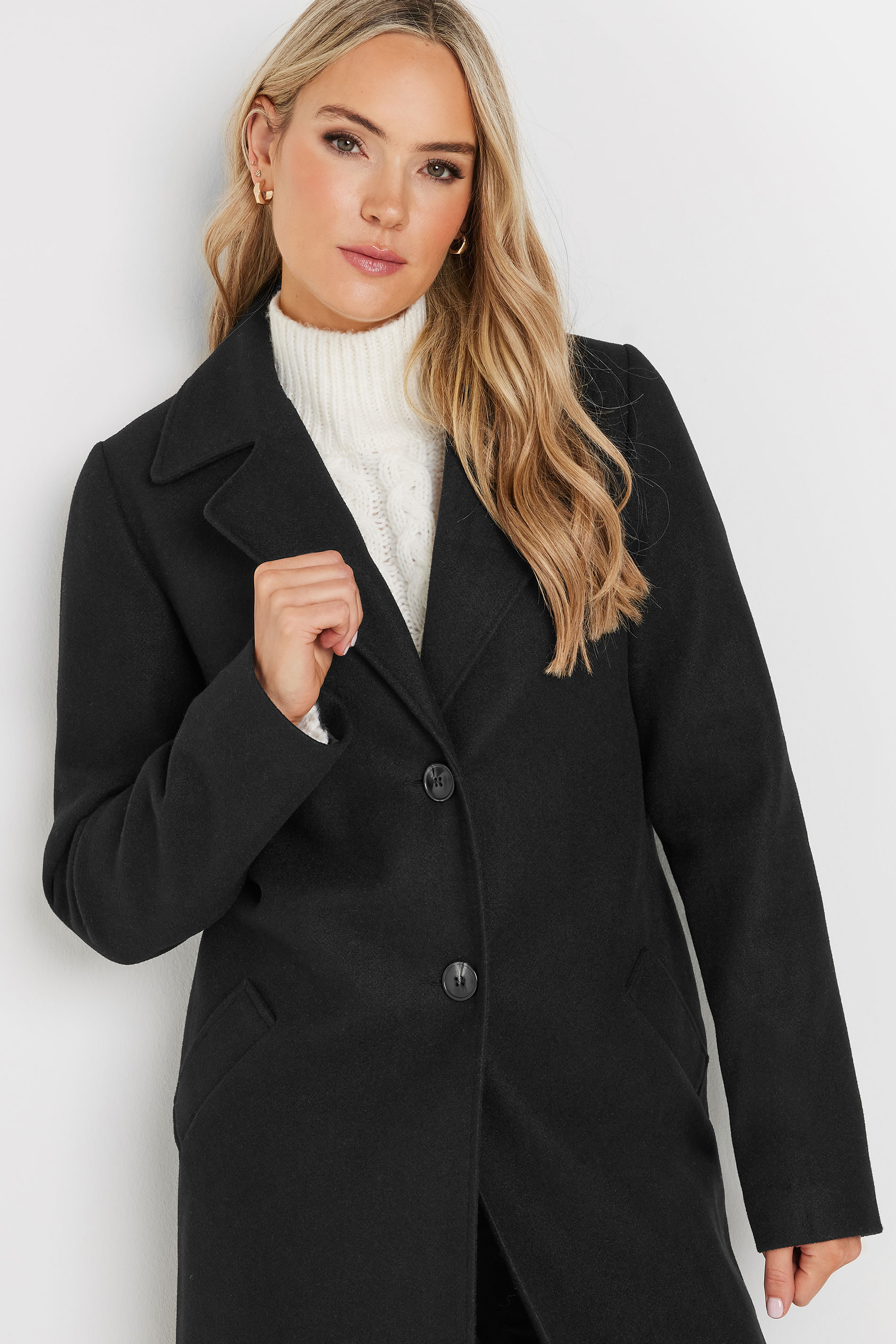 LTS Tall Black Single Breasted Formal Coat | Long Tall Sally 4