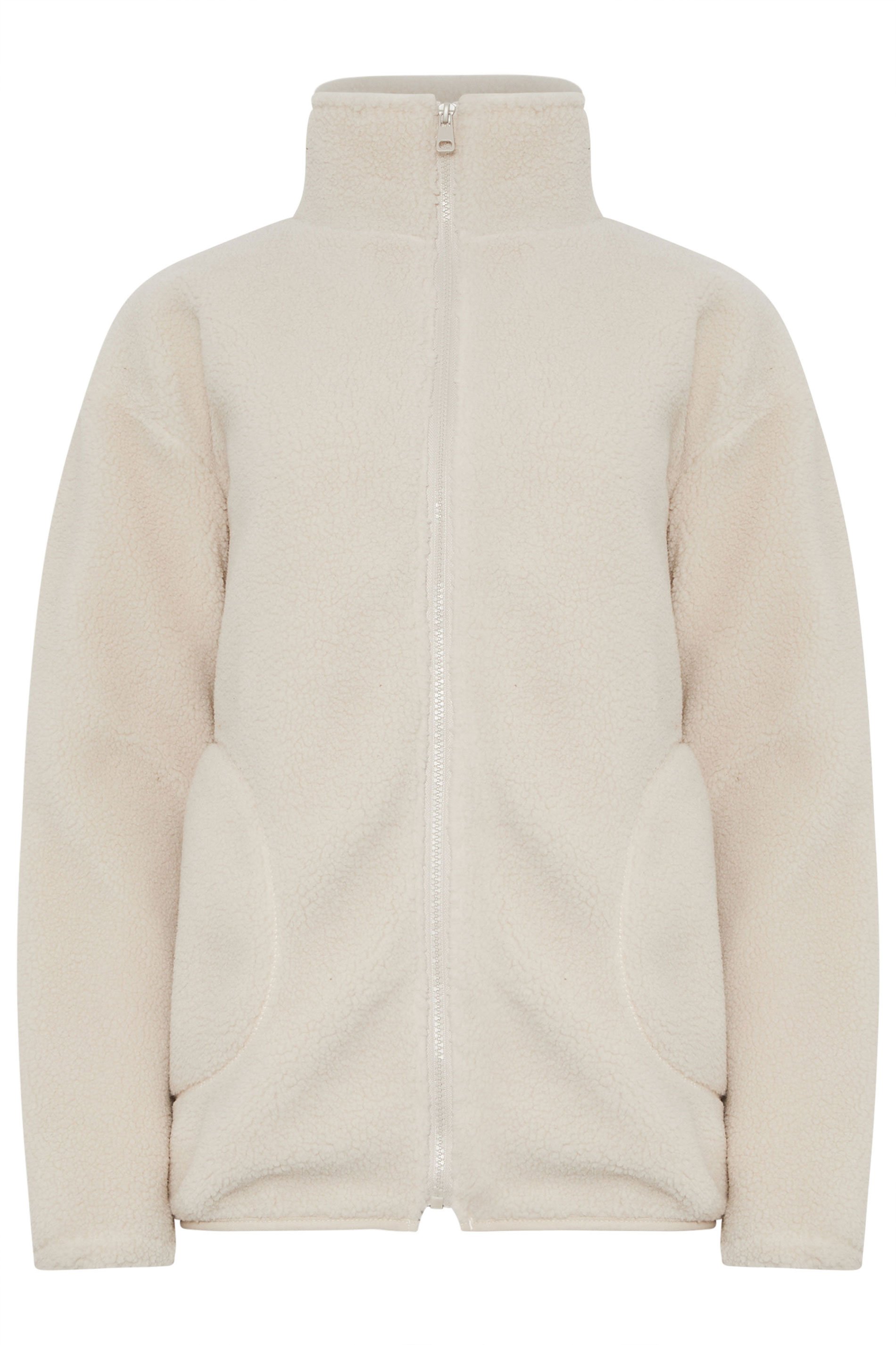 LTS Tall Ivory White Zip Fleece Jacket | Long Tall Sally 6