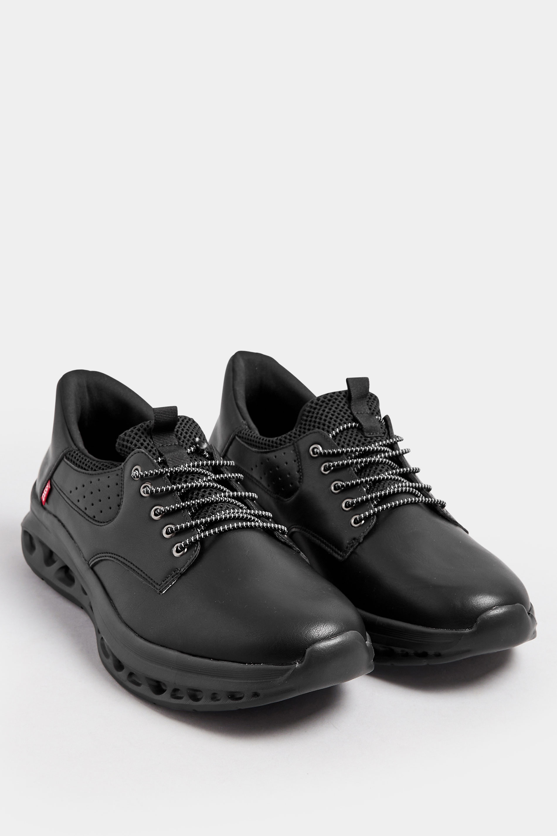 D555 Black Hands Free Shoes With Faux Suede Top & Laces | BadRhino 2