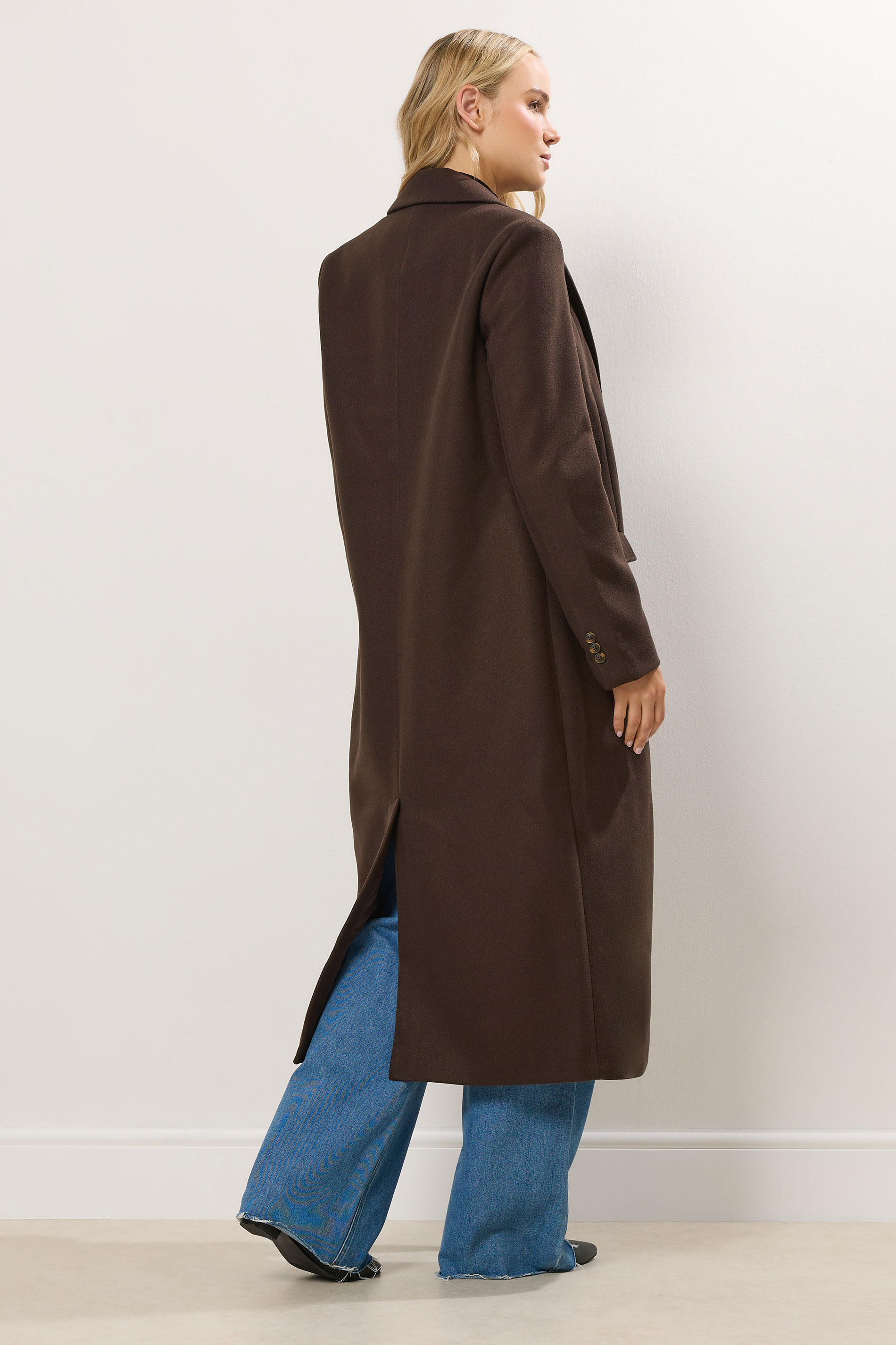 LTS Tall Chocolate Brown Longline Maxi Coat | Long Tall Sally 3
