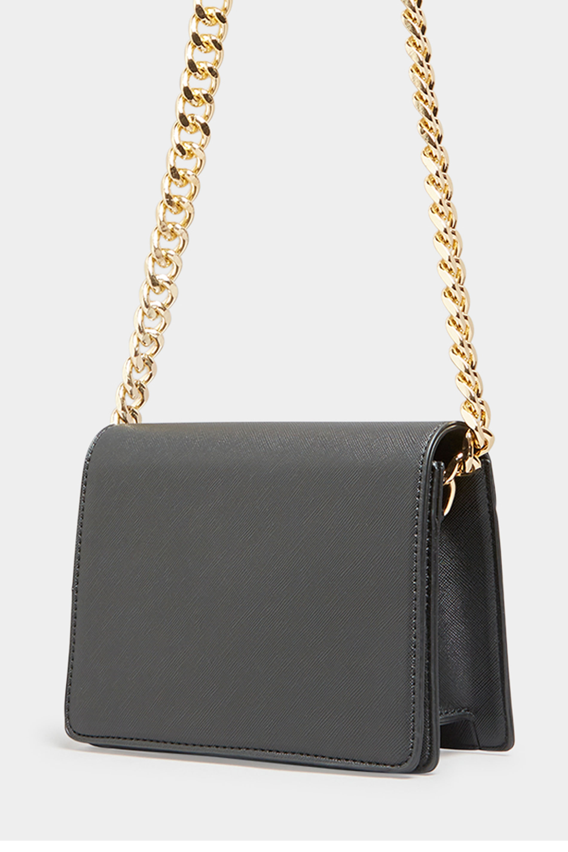 Plus Size Black Chunky Chain Crossbody Bag | Yours Clothing 2